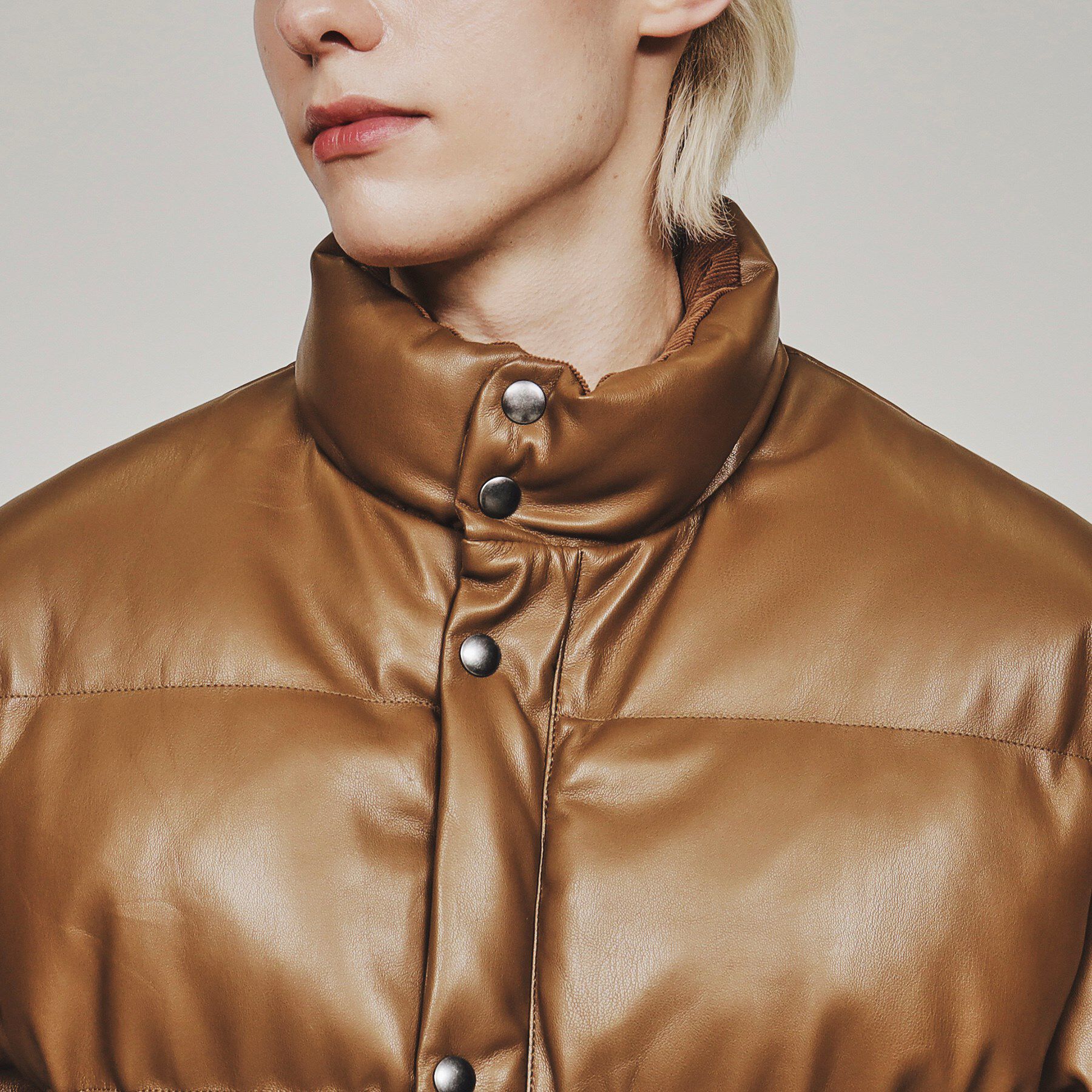 tk.TAKEO KIKUCHI「レザー調パテッドジャケット」|ブルゾン・スタジャン|