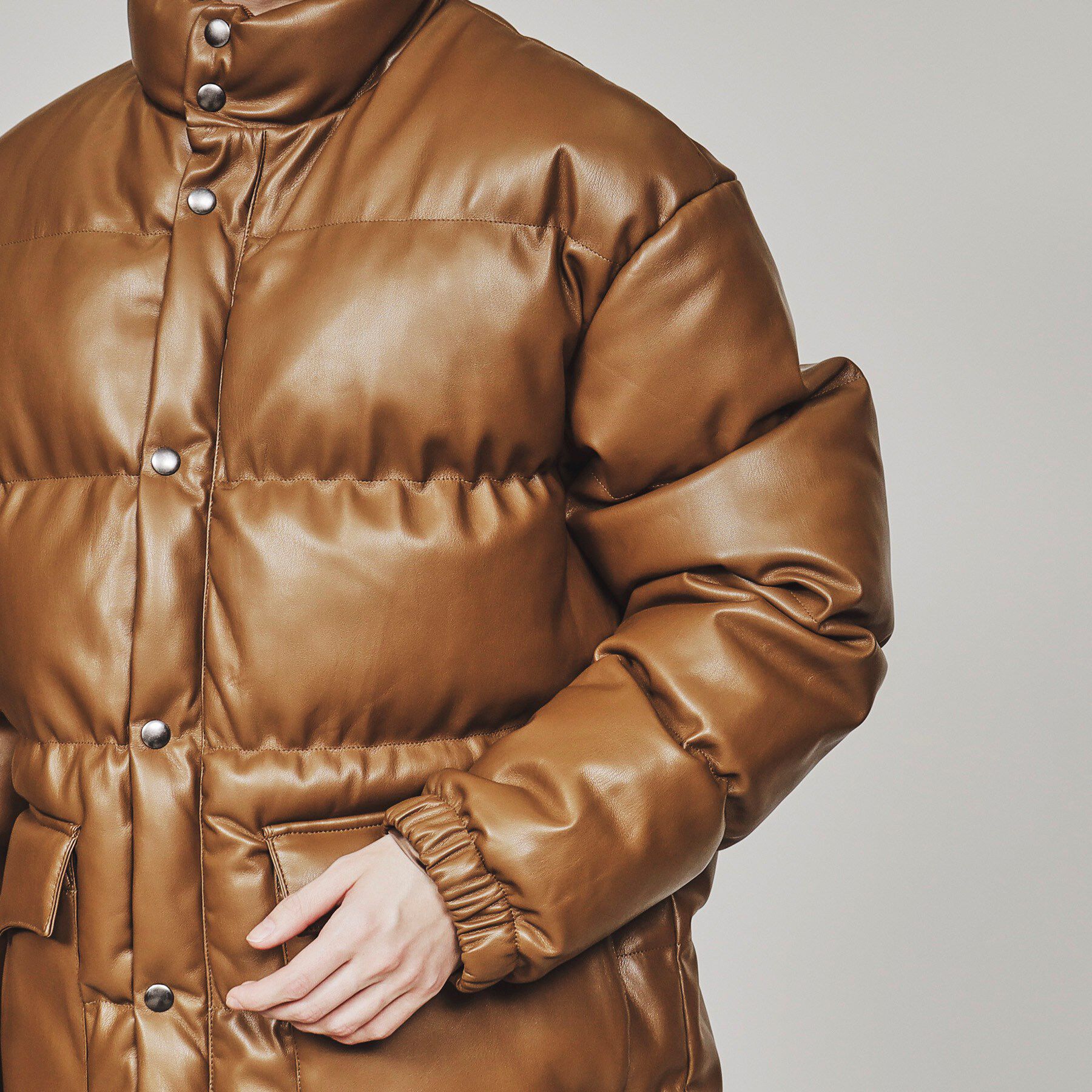 tk.TAKEO KIKUCHI「レザー調パテッドジャケット」|ブルゾン・スタジャン|