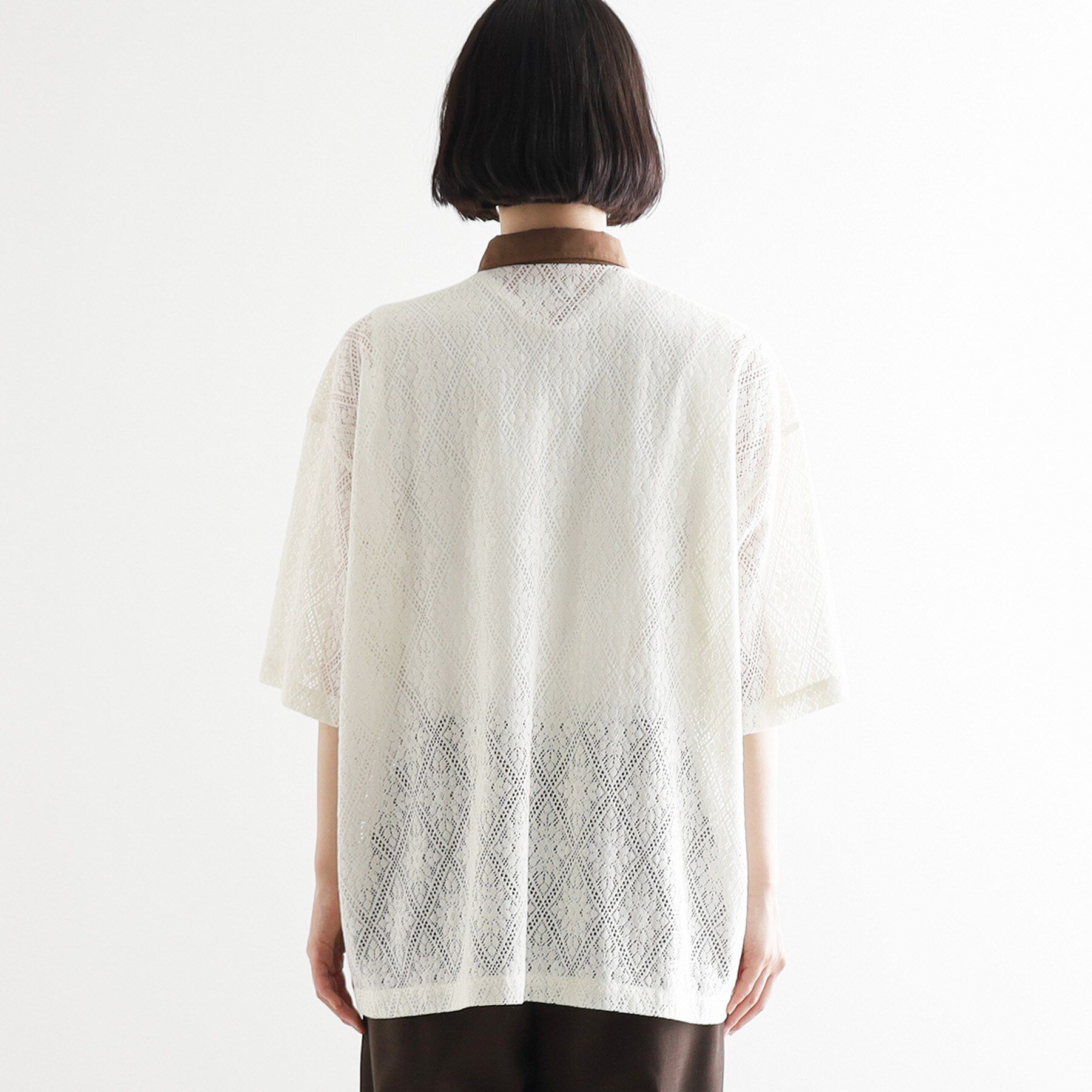 tk.TAKEO KIKUCHI「サマースエードコンビレースシャツ」|シャツ・ブラウス|