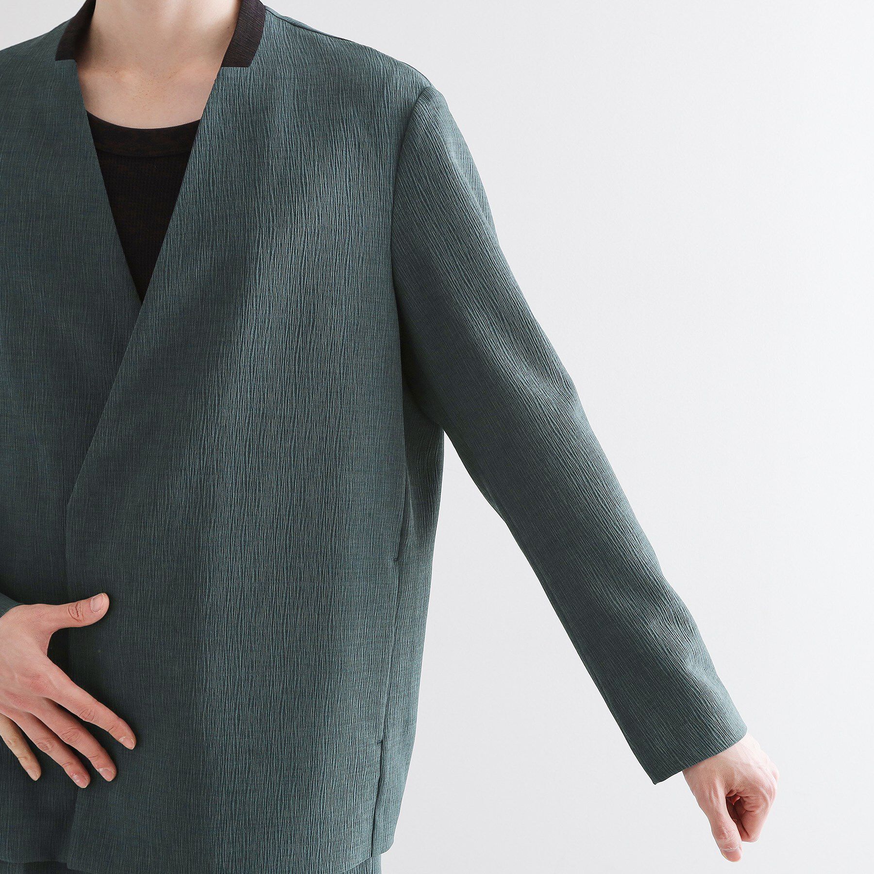 tk.TAKEO KIKUCHI「【セットアップ対応】テッククレープノーカラージャケット」|ノーカラージャケット|