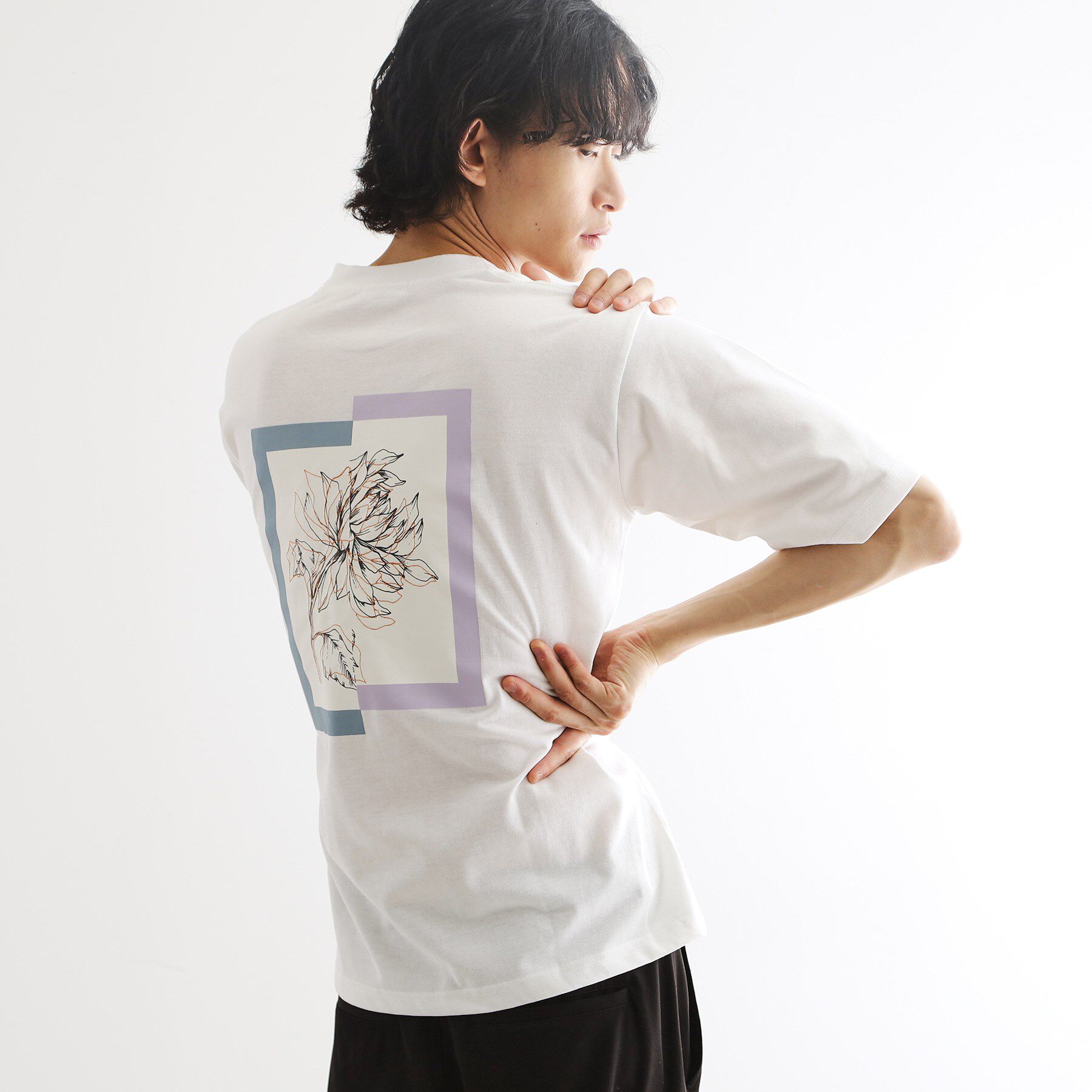 tk.TAKEO KIKUCHI「フレイムシフトフラワーカットソー」|Tシャツ・カットソー|オフホワイト(003