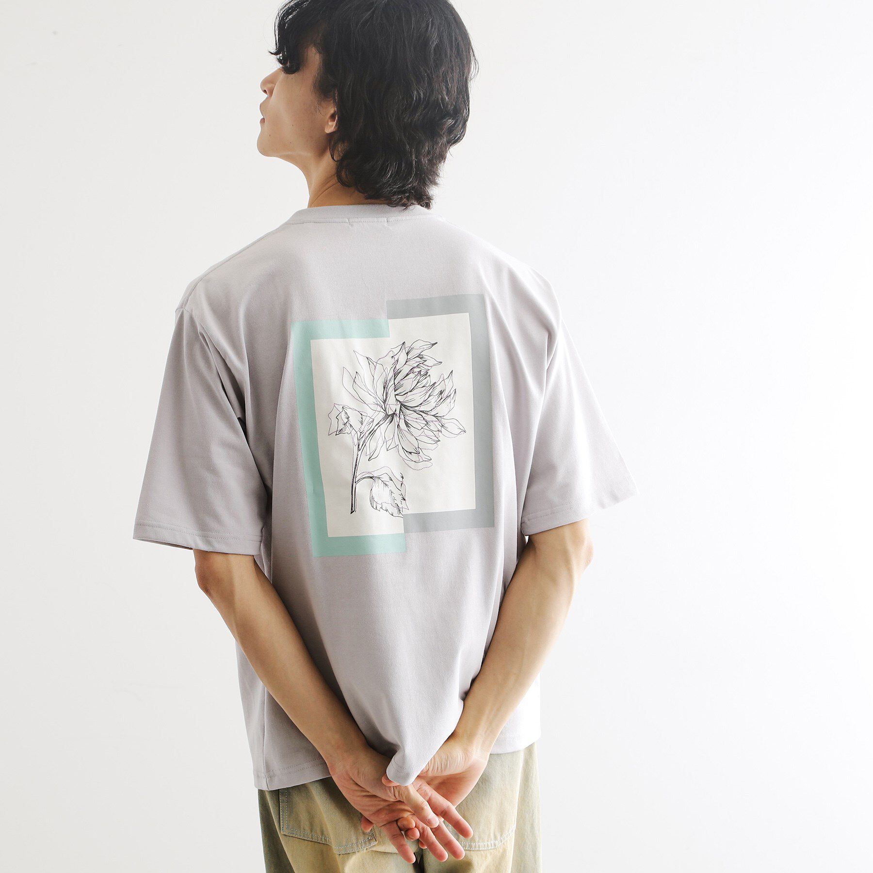 tk.TAKEO KIKUCHI「フレイムシフトフラワーカットソー」|Tシャツ・カットソー|ライトグレー(011
