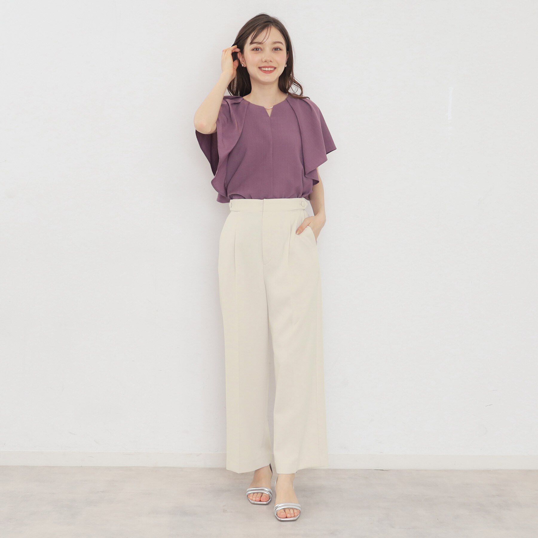 index「≪5color≫ストレッチワイドパンツ【吸水速乾/防シワ/コラーゲン配合/洗濯機洗い可】」|その他|