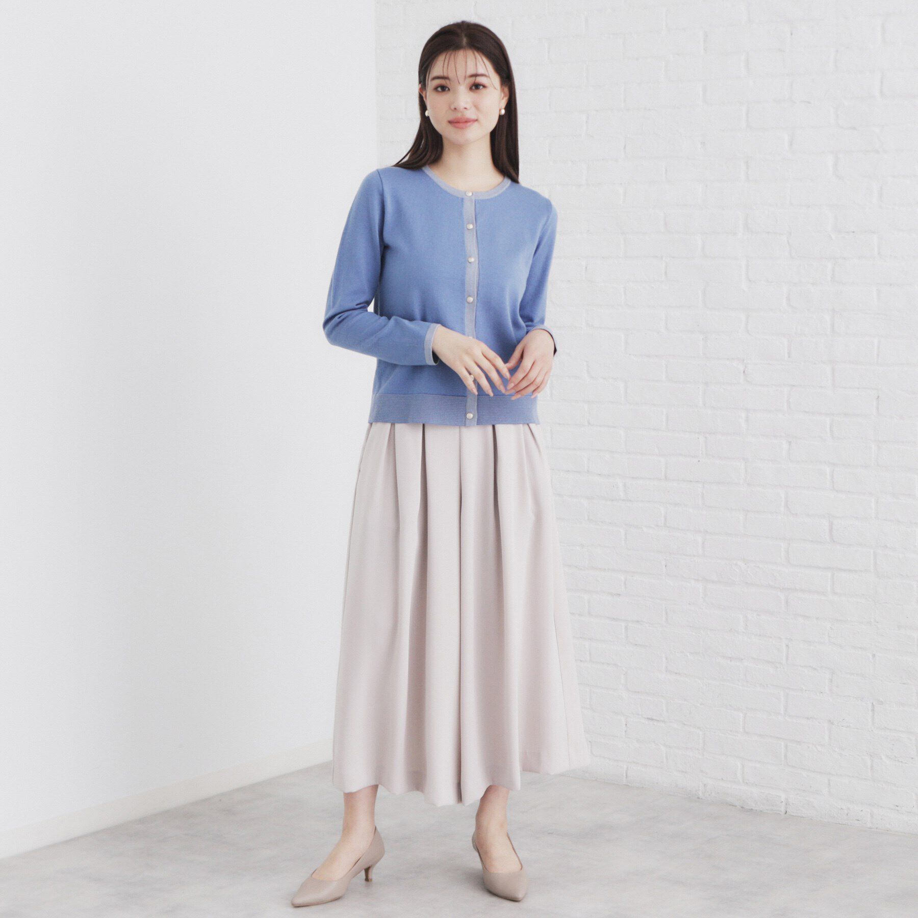 index「バイカラーカーディガン【洗濯機洗い可】」|カーディガン|