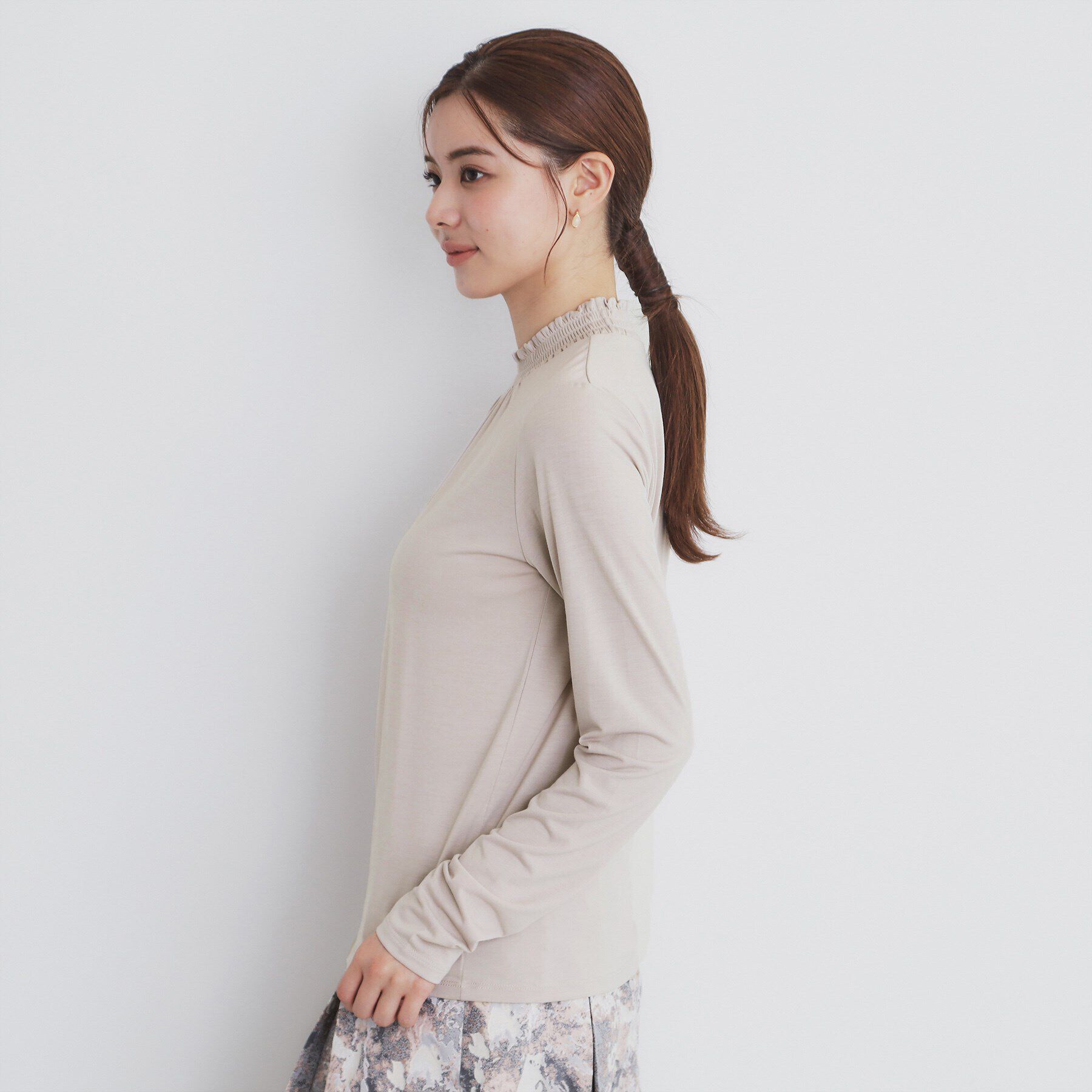 index「シャーリングインナートップス【洗濯機洗い可/吸湿発熱】」|Tシャツ・カットソー|