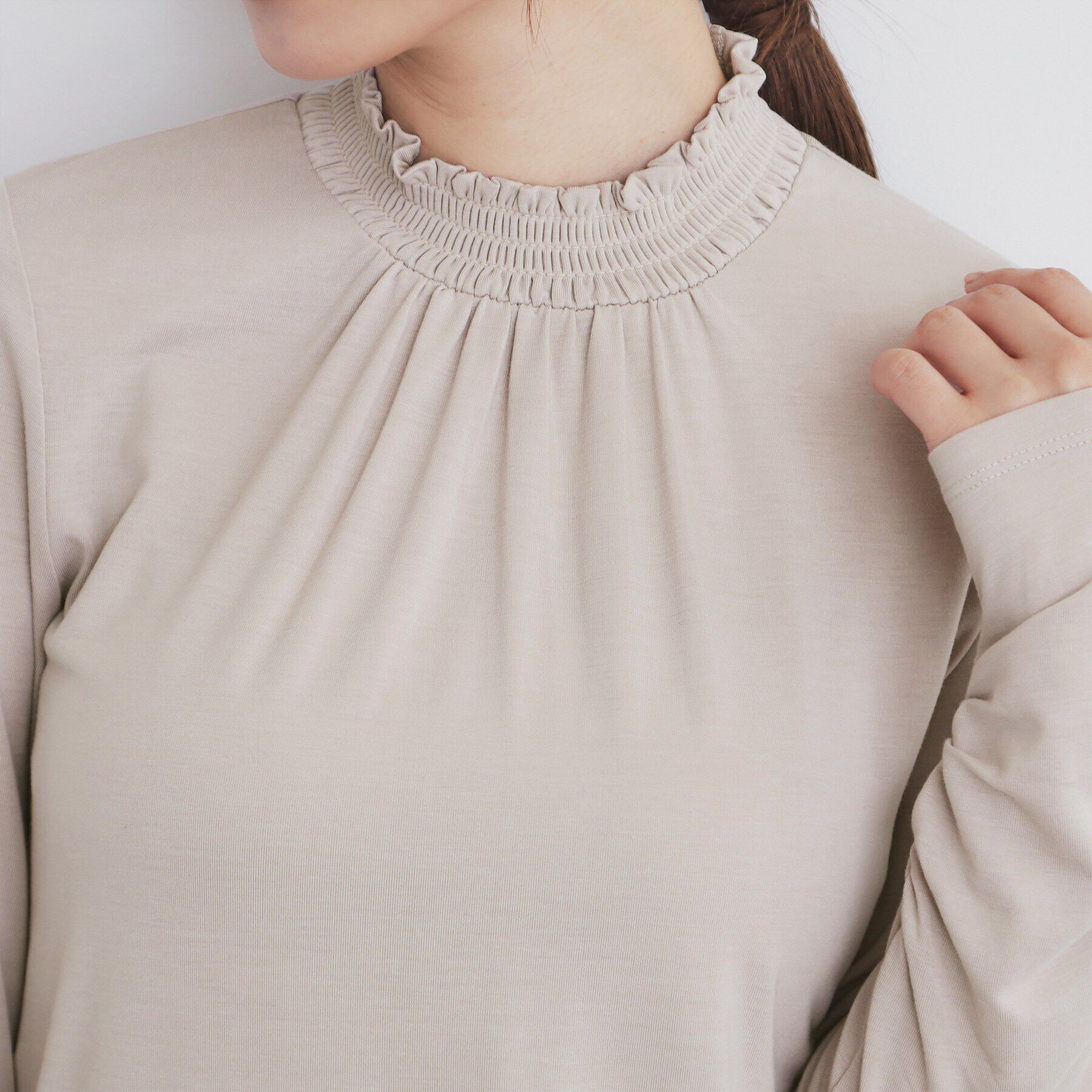 index「シャーリングインナートップス【洗濯機洗い可/吸湿発熱】」|Tシャツ・カットソー|