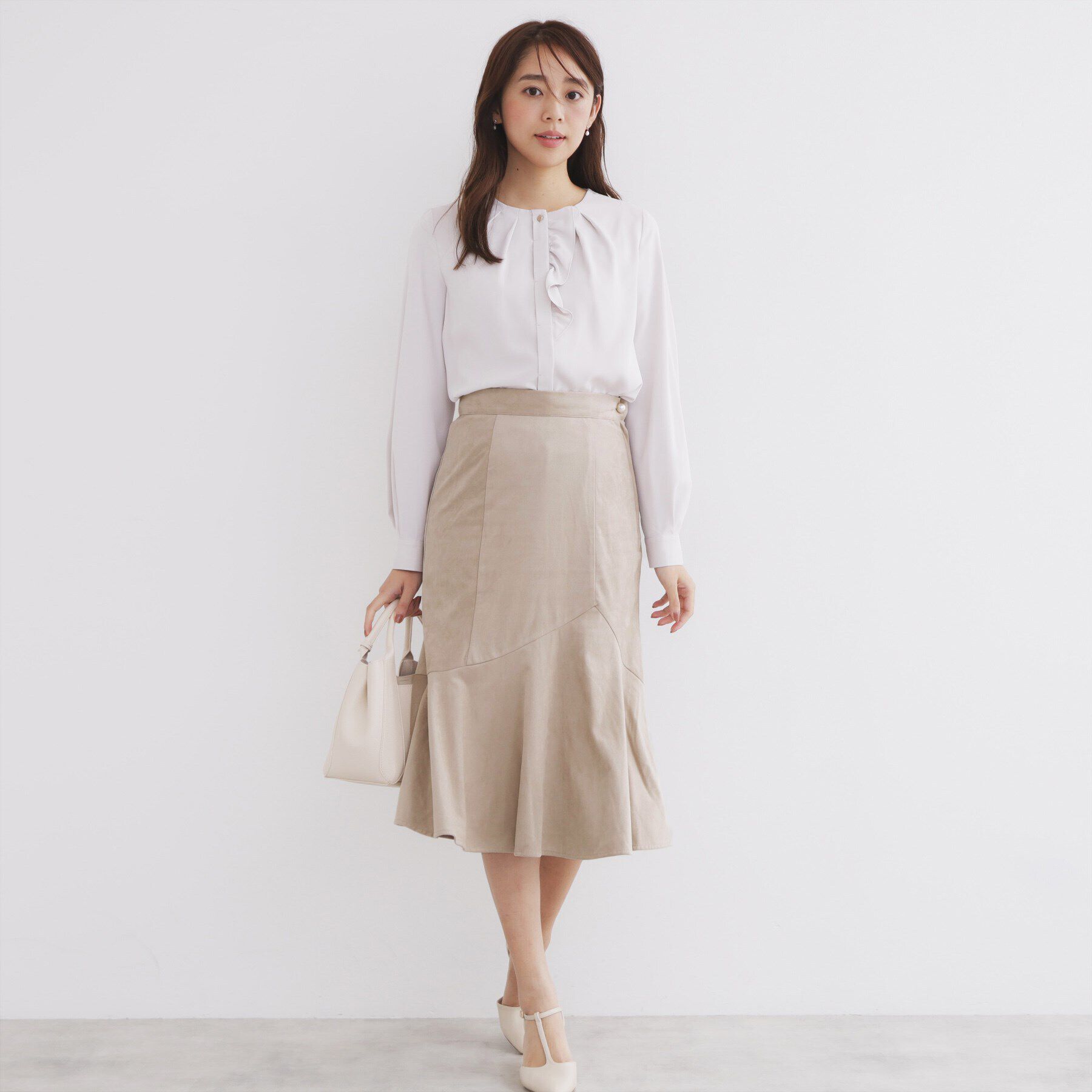 index「《S-LLsize》フェイクスウェードフレアスカート【洗濯機洗い可】」|スカート|