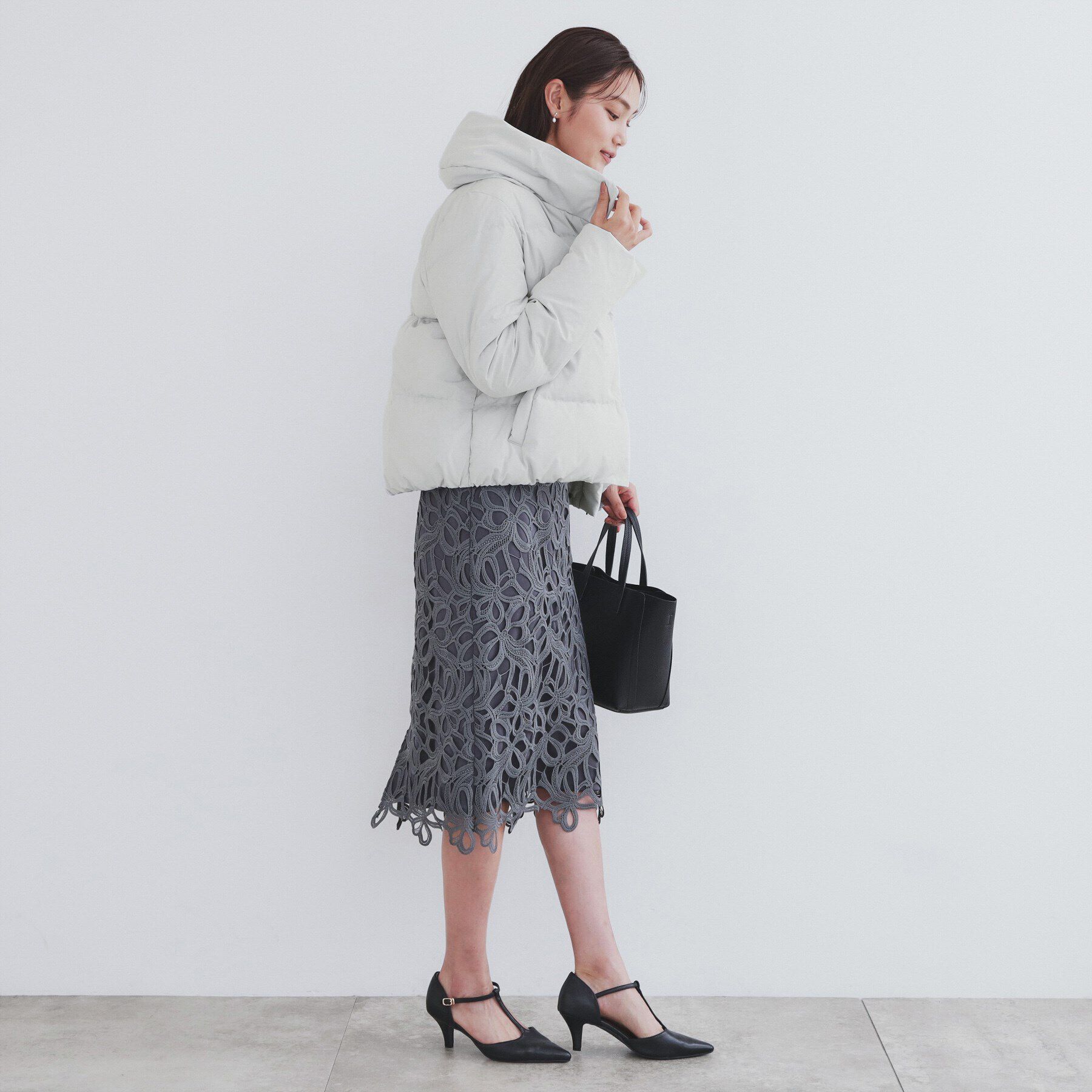 index「《美人百花掲載》河田ダウン ショートコート【洗濯機洗い可/撥水/静電気防止裏地】」|ダウン|