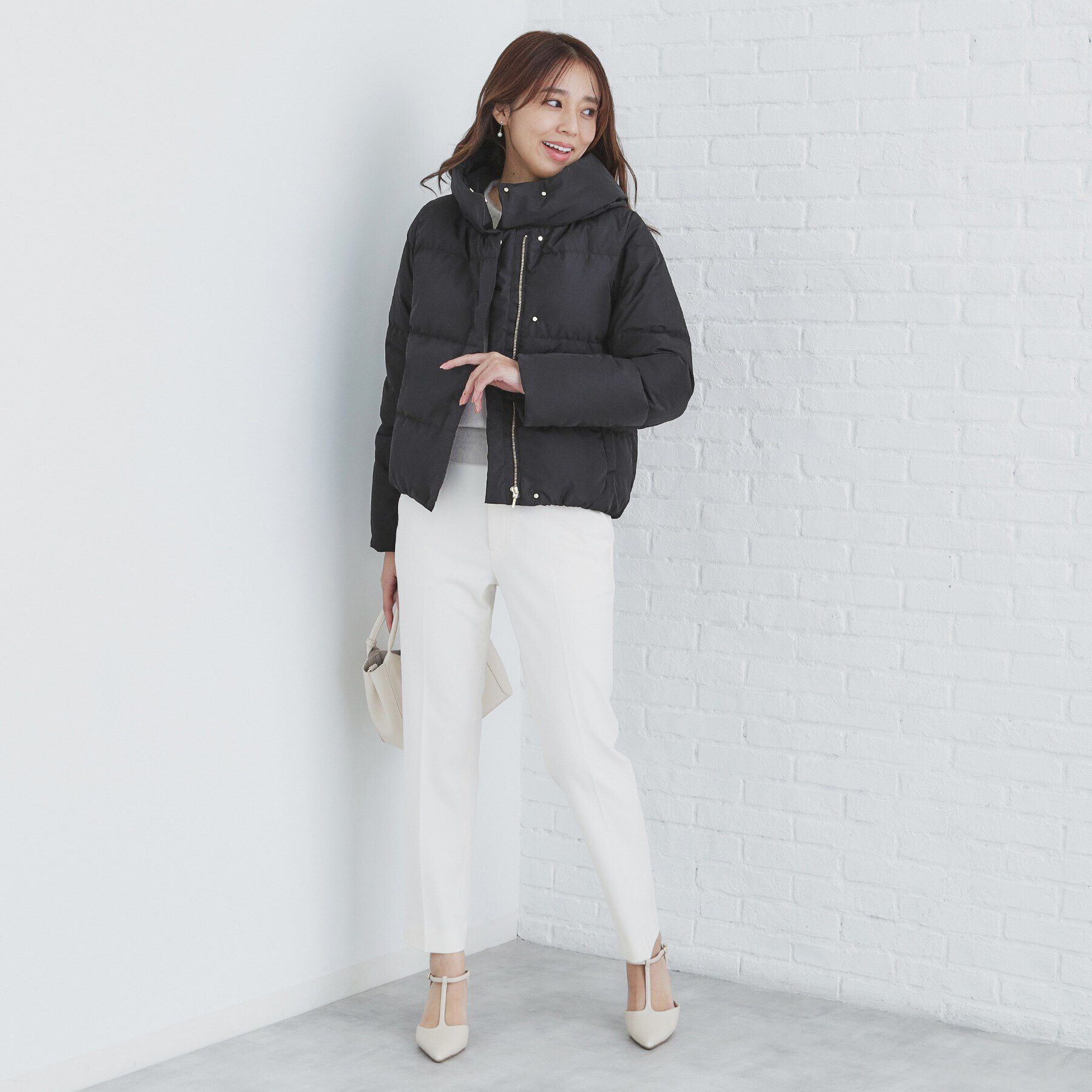 index「《美人百花掲載》河田ダウン ショートコート【洗濯機洗い可/撥水/静電気防止裏地】」|ダウン|