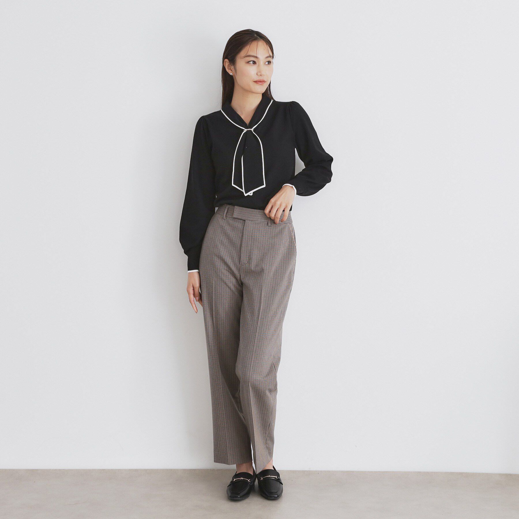 index「《8color/XS-LLsize》パール調パーツ付き ボウタイニット【洗濯機可】」|ニット・セーター|