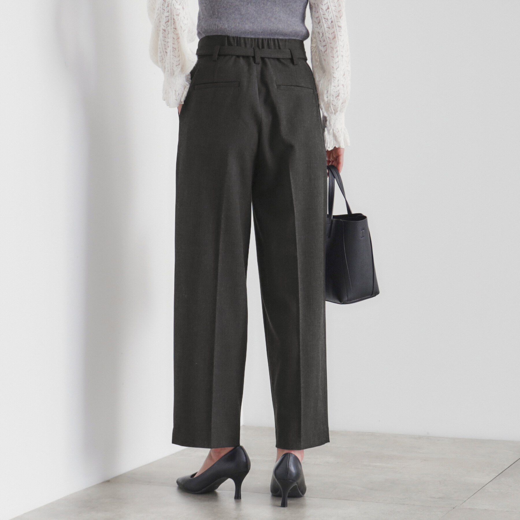 index「《S-LLsize》ストレッチタックワイドパンツ【洗濯機洗い可/吸湿発熱/イージーケア】」|その他|