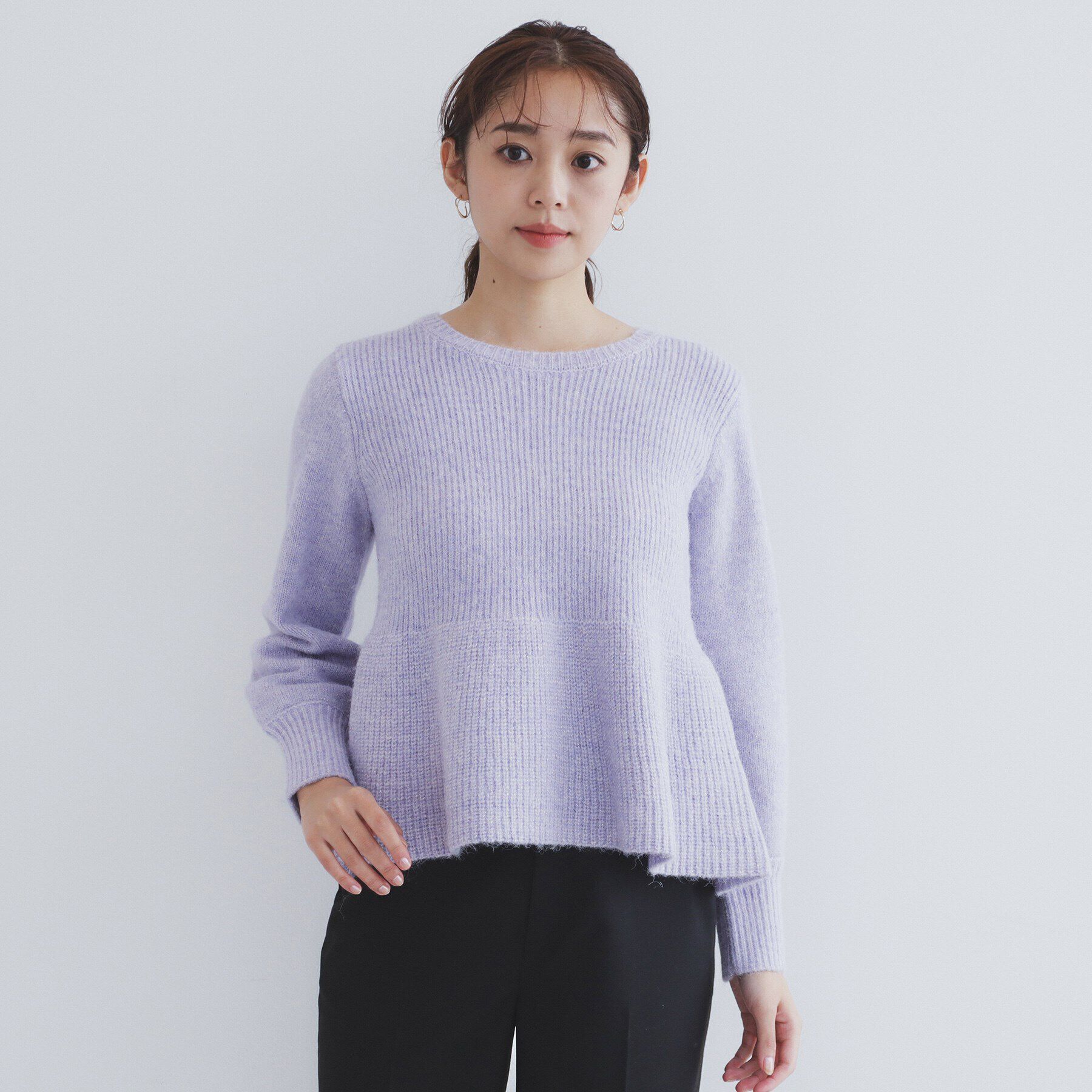 index「ラメペプラムニットトップス【洗濯機洗い可】」|ニット・セーター|