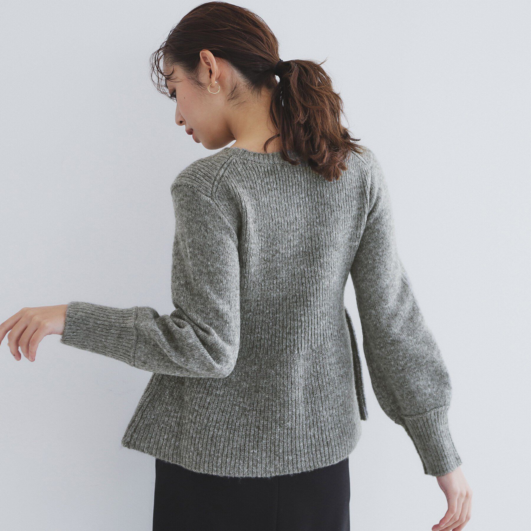 index「ラメペプラムニットトップス【洗濯機洗い可】」|ニット・セーター|