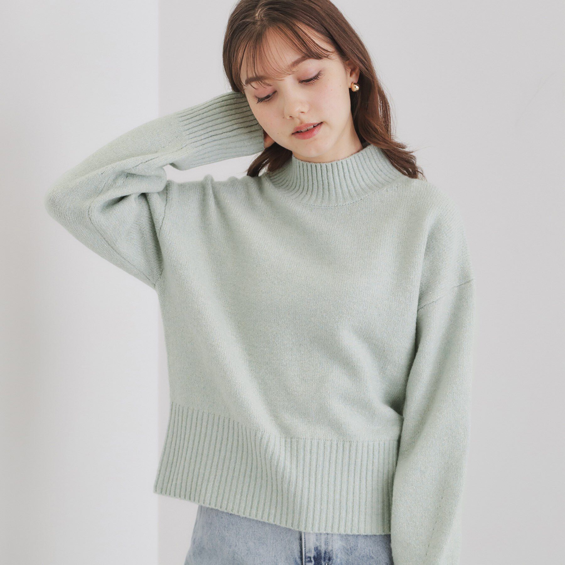 index「《5color/S-LLsize》ミックスカラーラメハイネックニット【洗濯機洗い可】」|ニット・セーター|