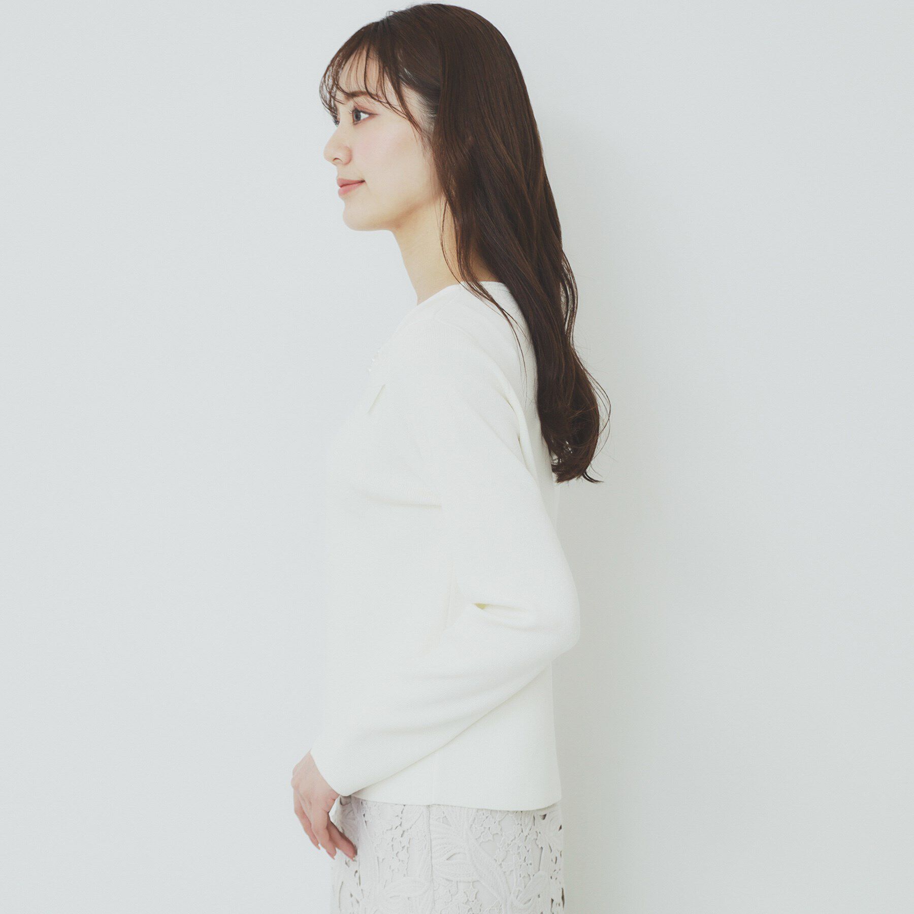 index「アシメリボンカラーニット【洗濯機洗い可】」|ニット・セーター|