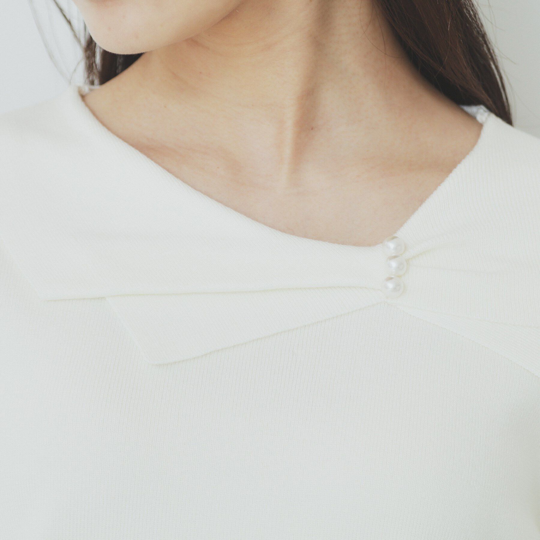 index「アシメリボンカラーニット【洗濯機洗い可】」|ニット・セーター|