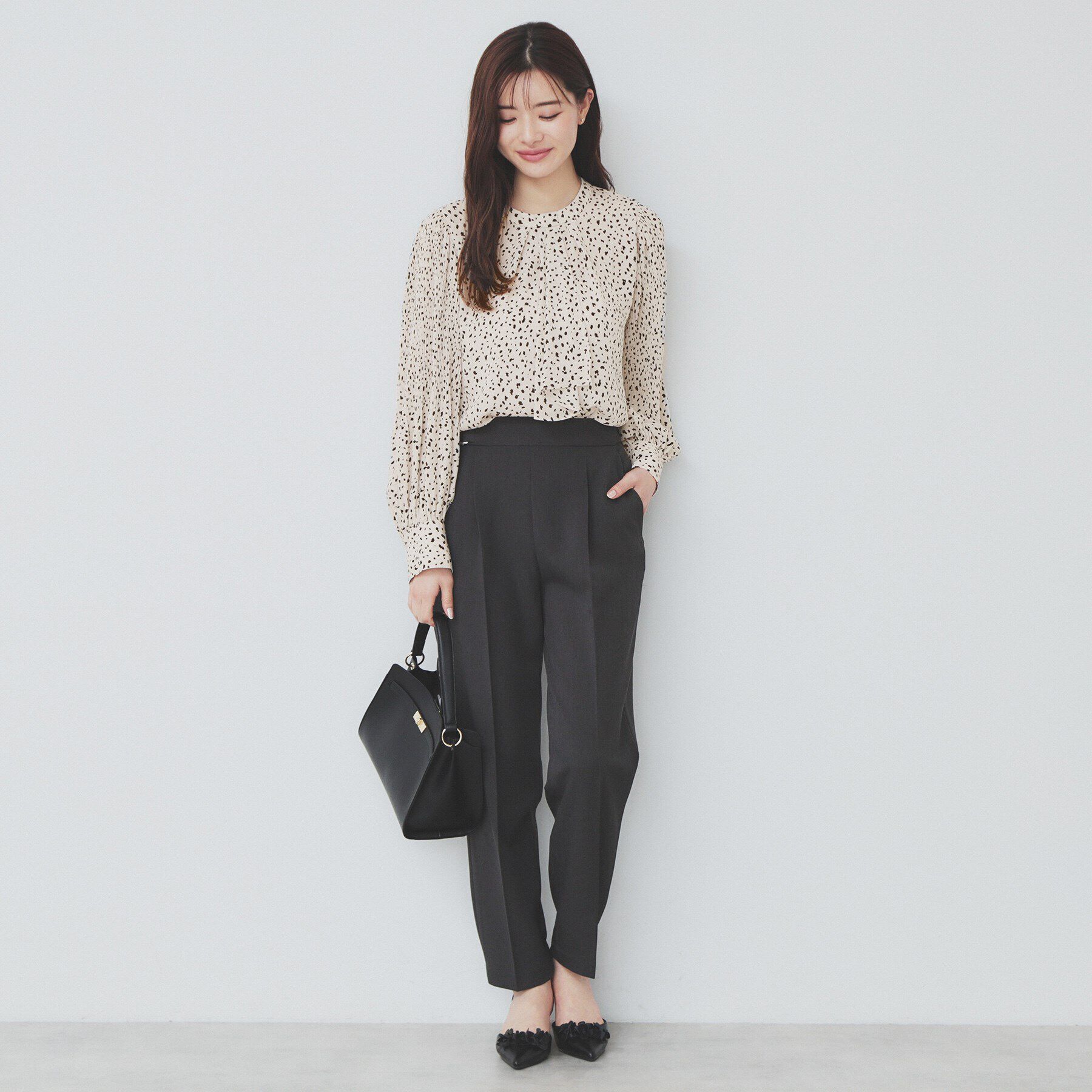 index「ボウタイプリーツスリーブ柄アソートブラウス【洗濯機可・イージーアイロン】」|シャツ・ブラウス|