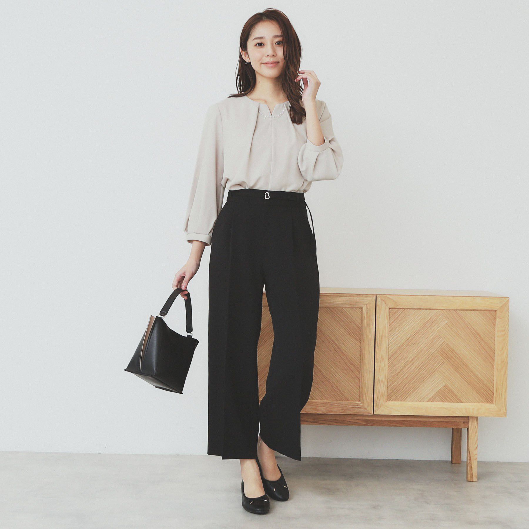 index「2WAYキーネックタックブラウス【洗濯機洗い可/防シワ】」|シャツ・ブラウス|