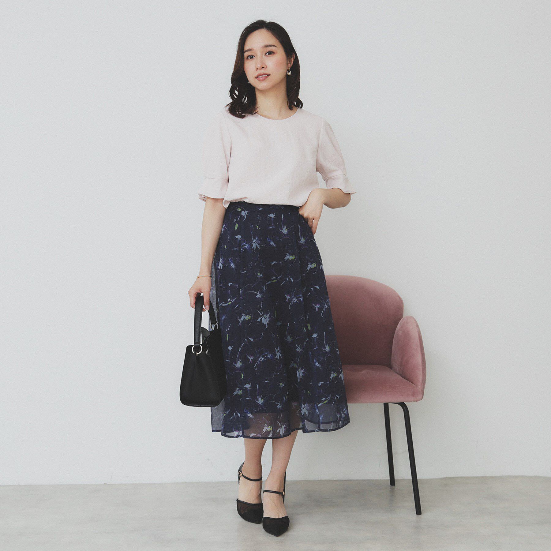 index「シアーフラワーフレアスカート【洗濯機洗い可】」|スカート|