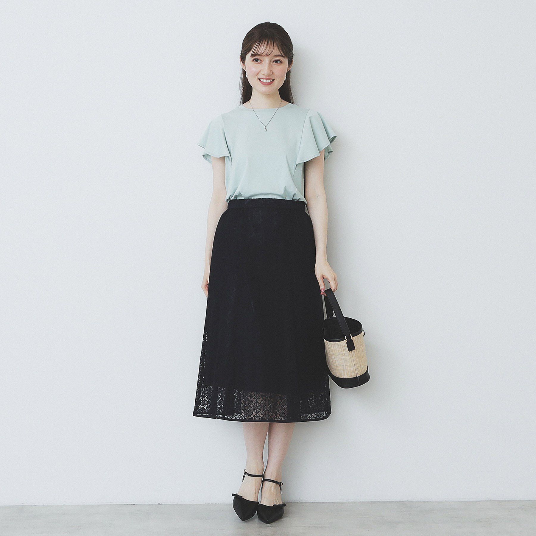 index「《美人百花掲載/XS-3Lサイズ》フレアスリーブバックシャントップス【接触冷感/UVケア/洗濯機洗い」|Tシャツ・カットソー|