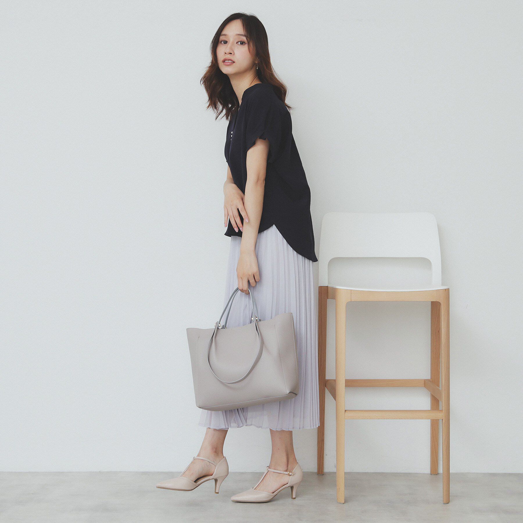 index「《7色展開/XS-LLサイズ》タックスリーブスキッパーブラウス【洗濯機洗い可/吸水速乾/抗ピル/防シ」|シャツ・ブラウス|