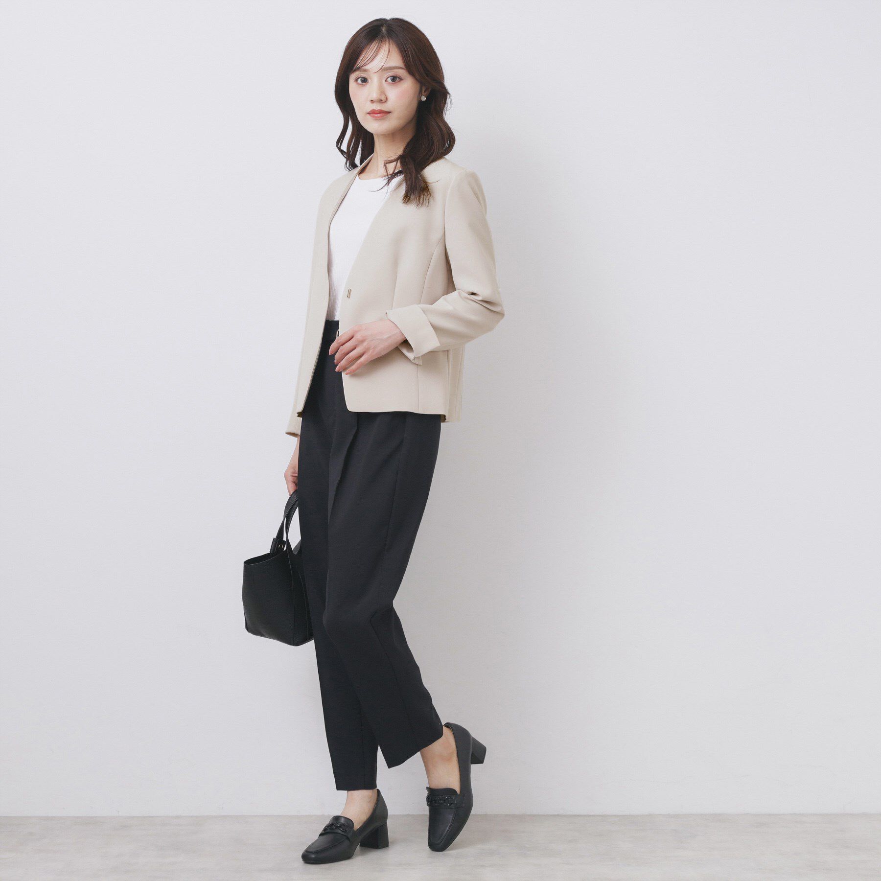 index「ストレッチノーカラージャケット/セットアップ対応【洗濯機洗い可/イージーアイロン/防シワ】」|ノーカラージャケット|