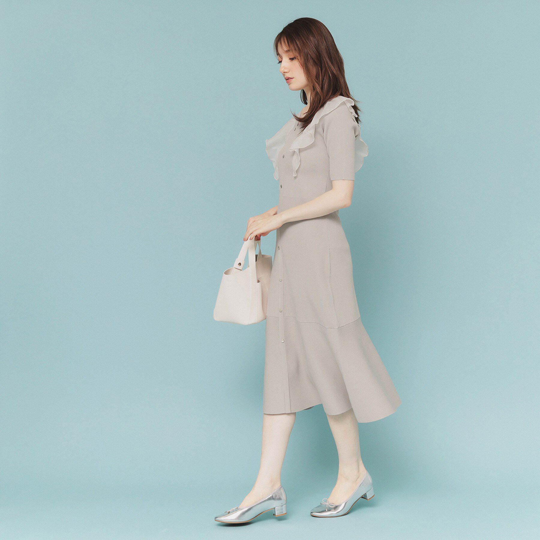 index「フリルドッキングニットワンピース【洗濯機洗い可/抗ピル】」|ワンピース|