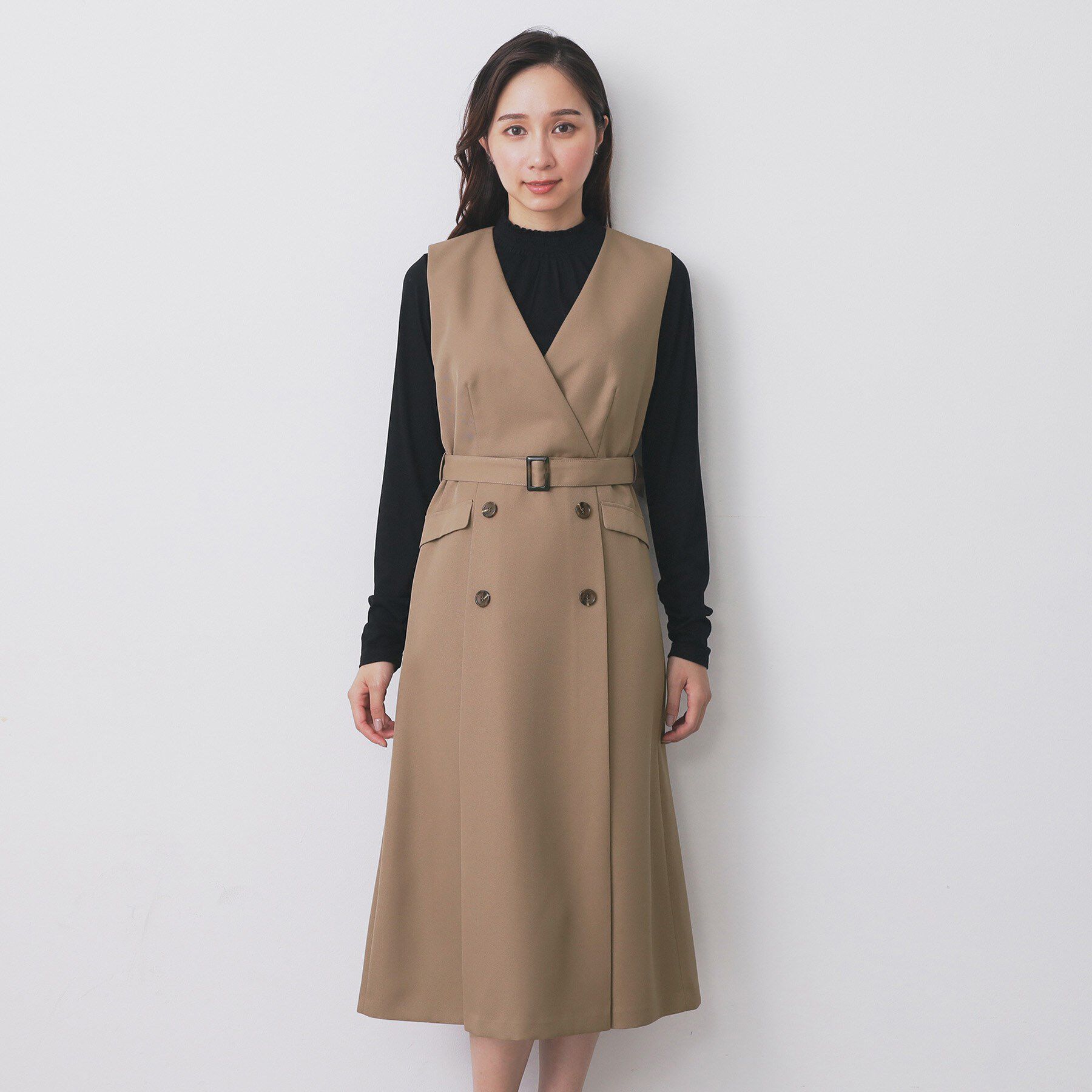 index「トレンチディティールワンピース【洗濯機OK/イージーアイロン/防シワ】」|ワンピース|