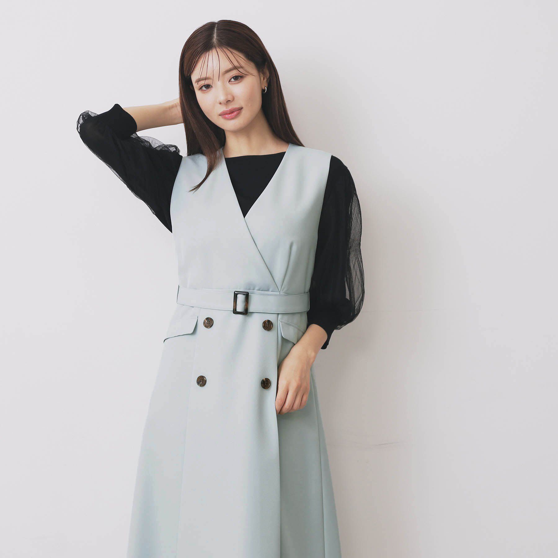 index「トレンチディティールワンピース【洗濯機OK/イージーアイロン/防シワ】」|ワンピース|