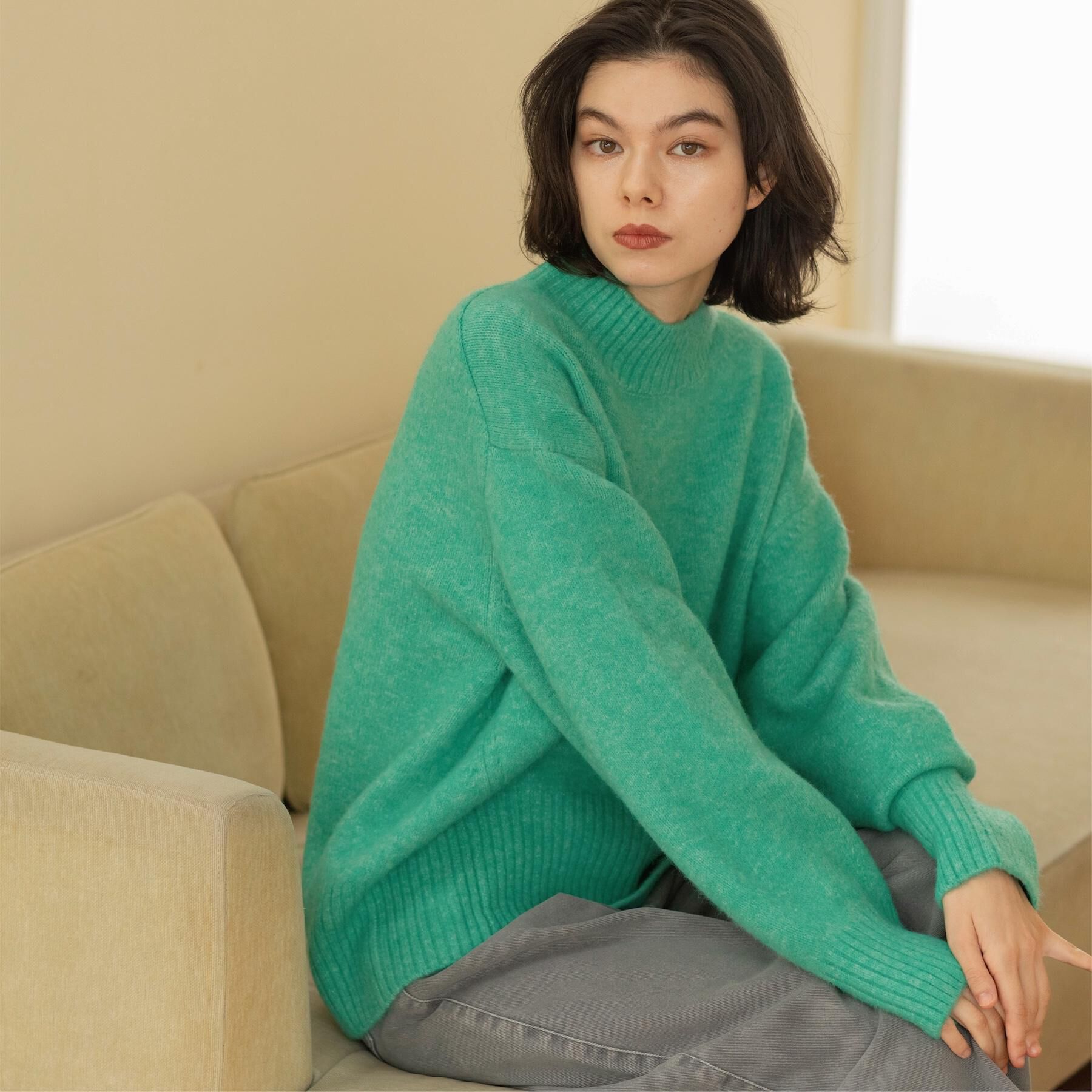 OPAQUE.CLIP「ふわふわハイネックニット【洗濯機OK】」|ニット・セーター|