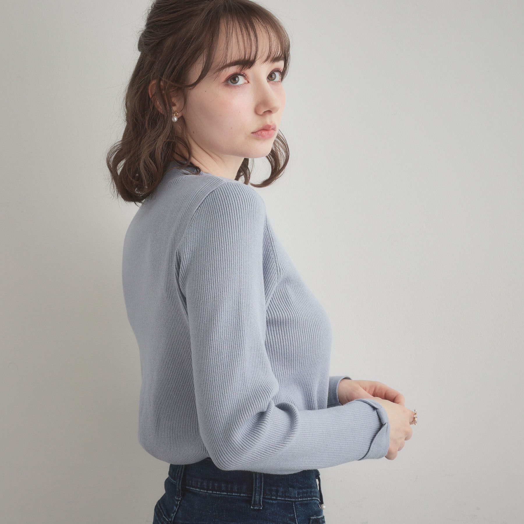 Couture broach「【着映え】袖リボン リブニット」|ニット・セーター|