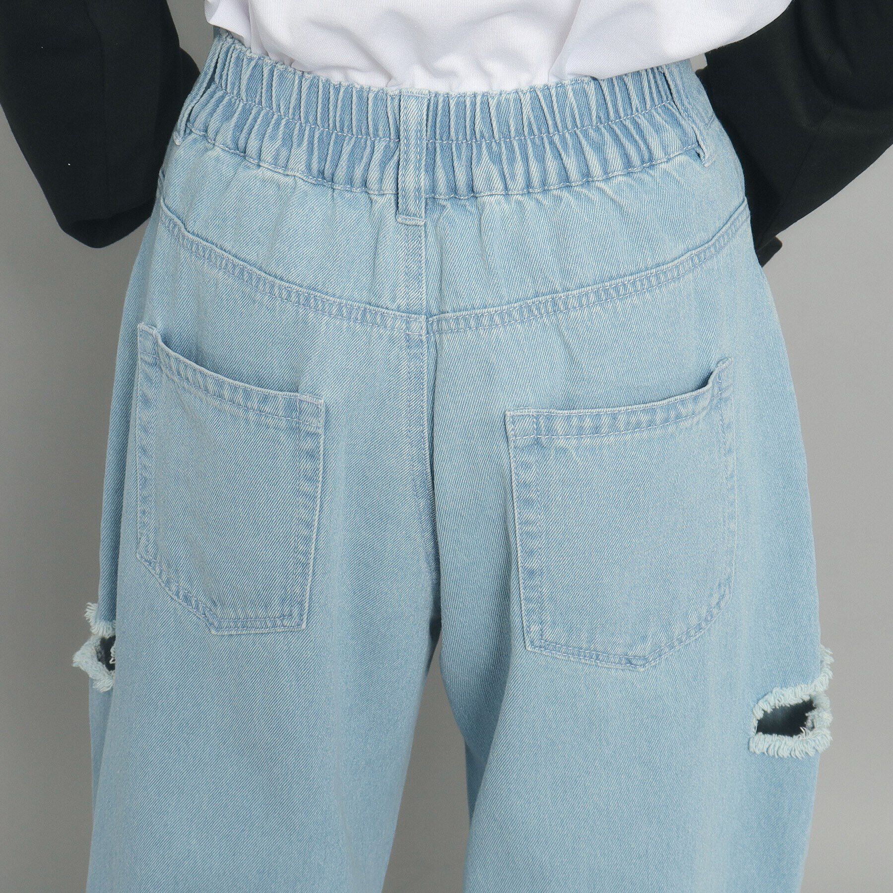 PINK-latte「【130cmあり／ウエストホック】サイドカットデニム」|その他|