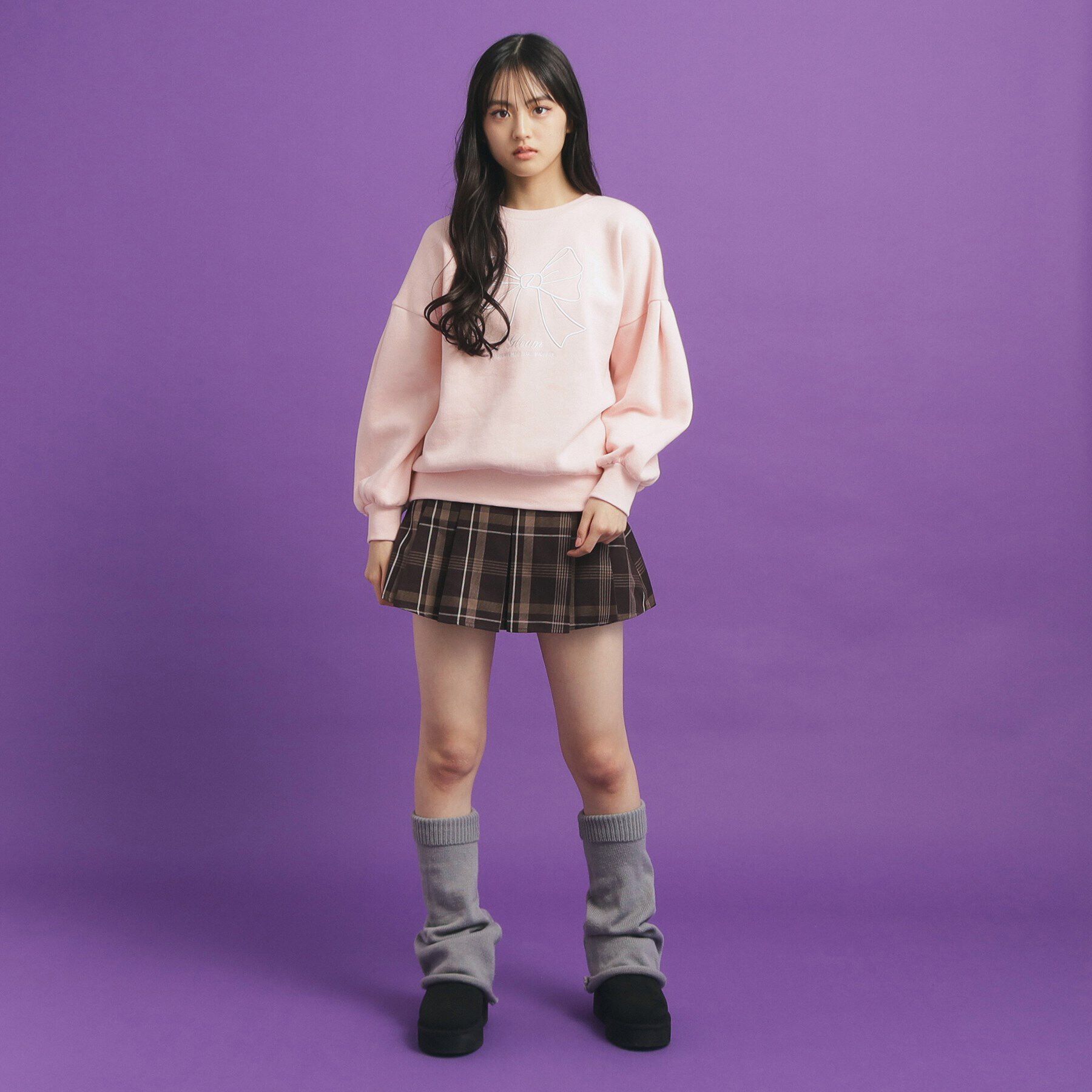 PINK-latte「リボン立体刺繍裏起毛プルオーバー」|その他|