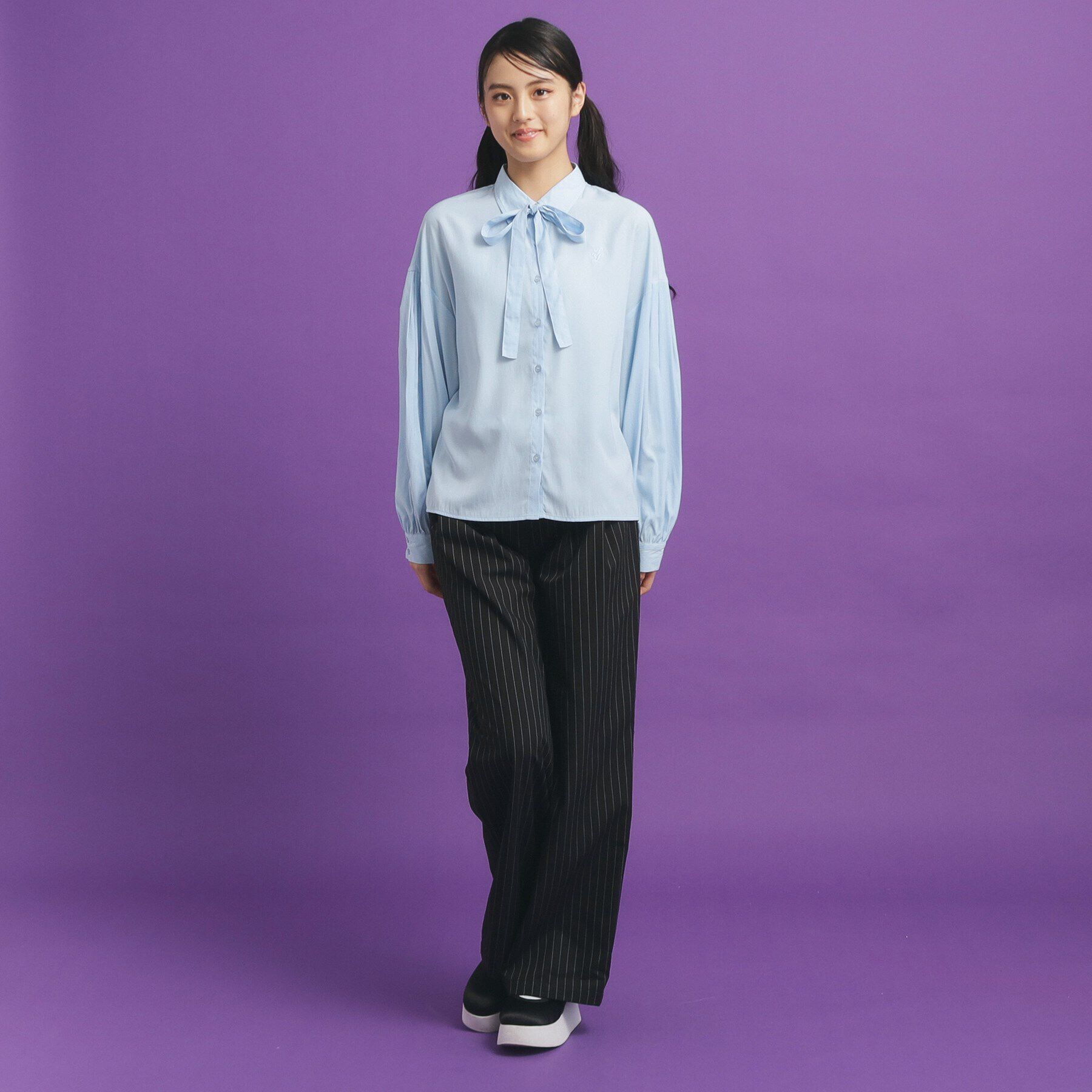 PINK-latte「リボンタイ付きデザインブラウス」|シャツ・ブラウス|