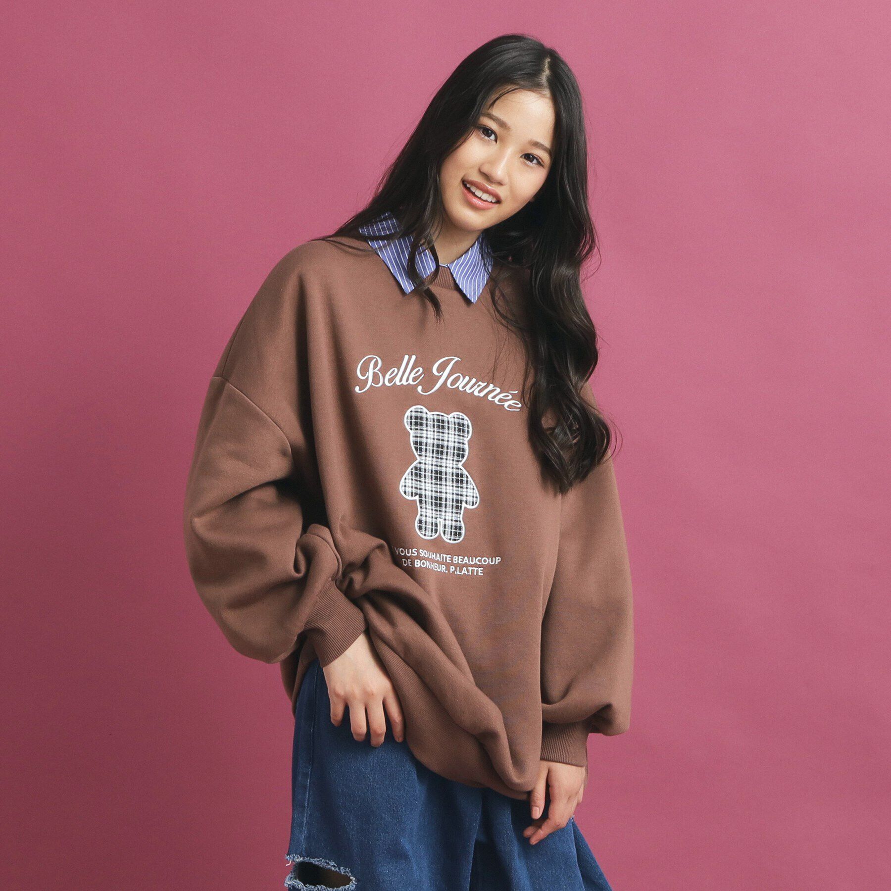 PINK-latte「クマプリントスウェット」|その他|