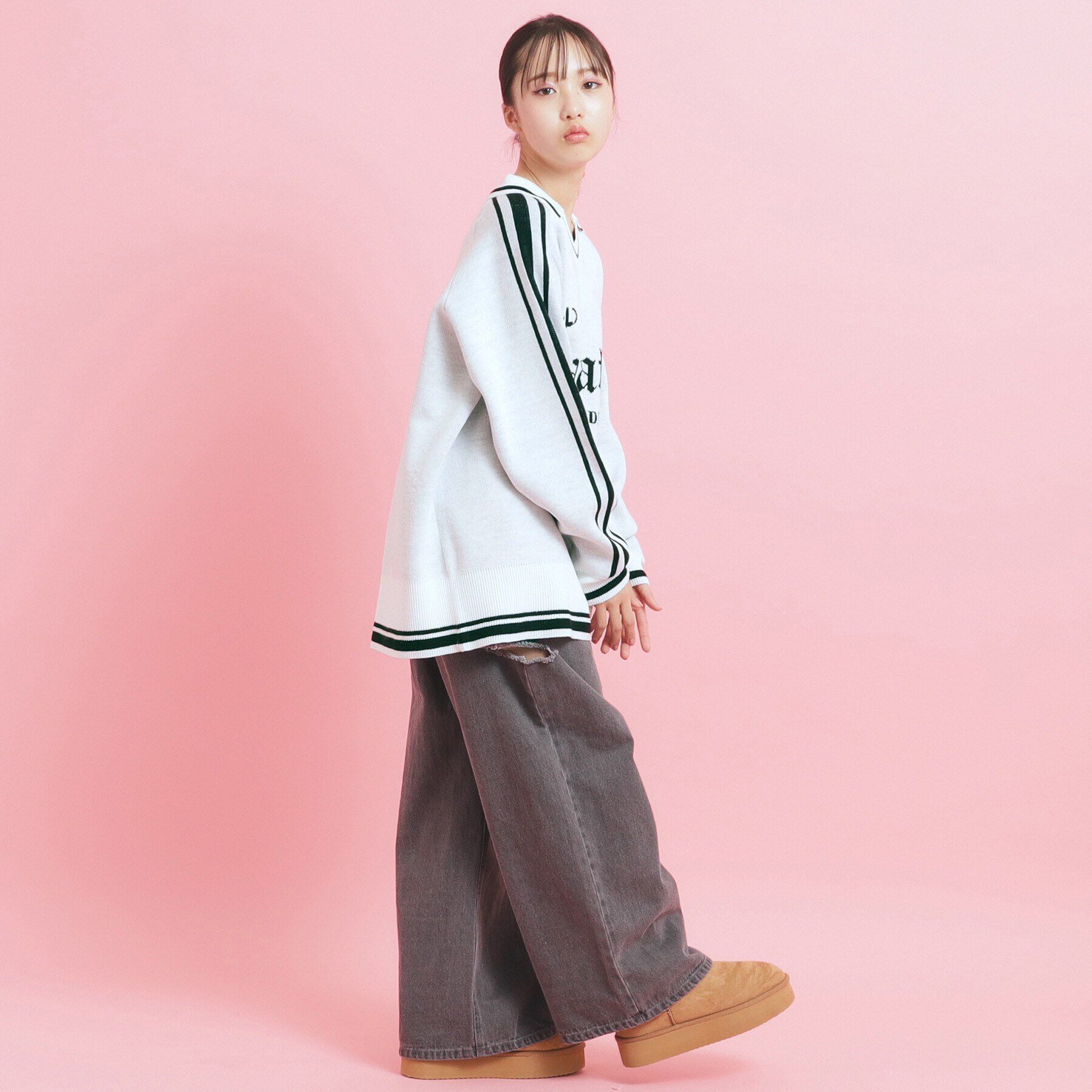 PINK-latte「【ブロークコア】ユニフォームスタイルニット」|ニット・セーター|
