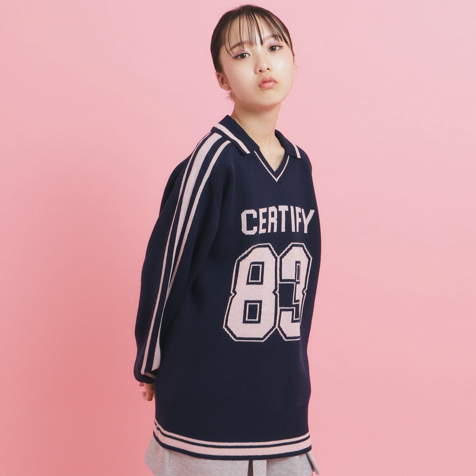 PINK-latte「【ブロークコア】ユニフォームスタイルニット」|ニット・セーター|