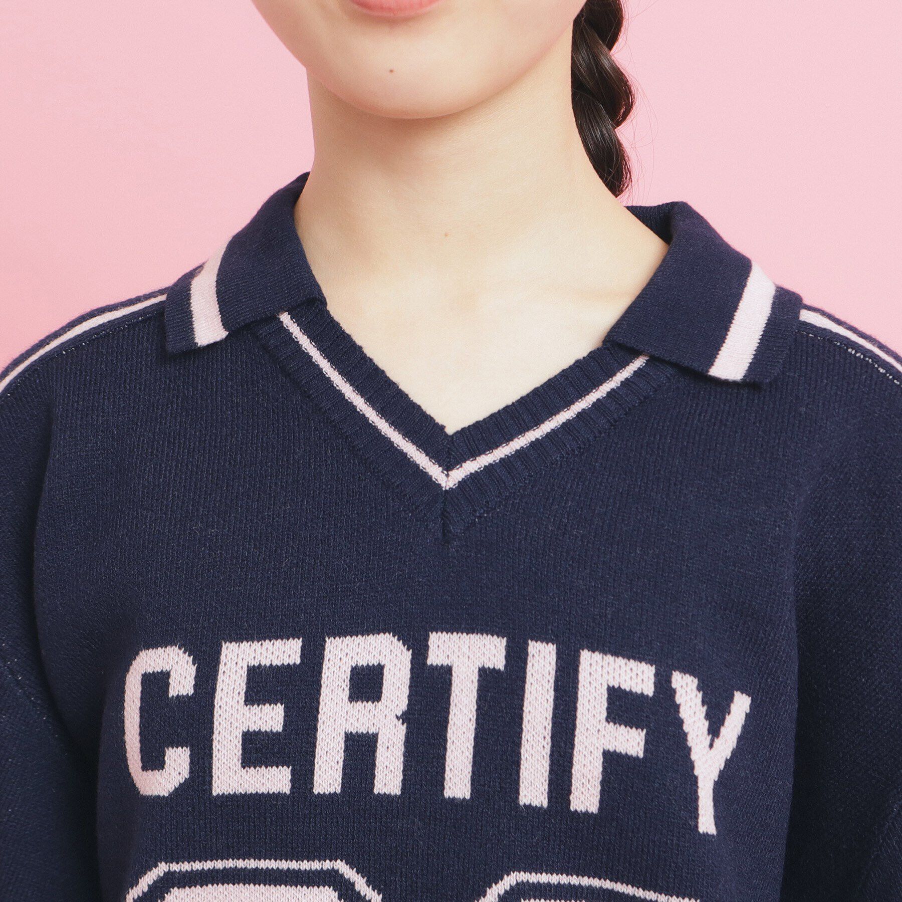 PINK-latte「【ブロークコア】ユニフォームスタイルニット」|ニット・セーター|