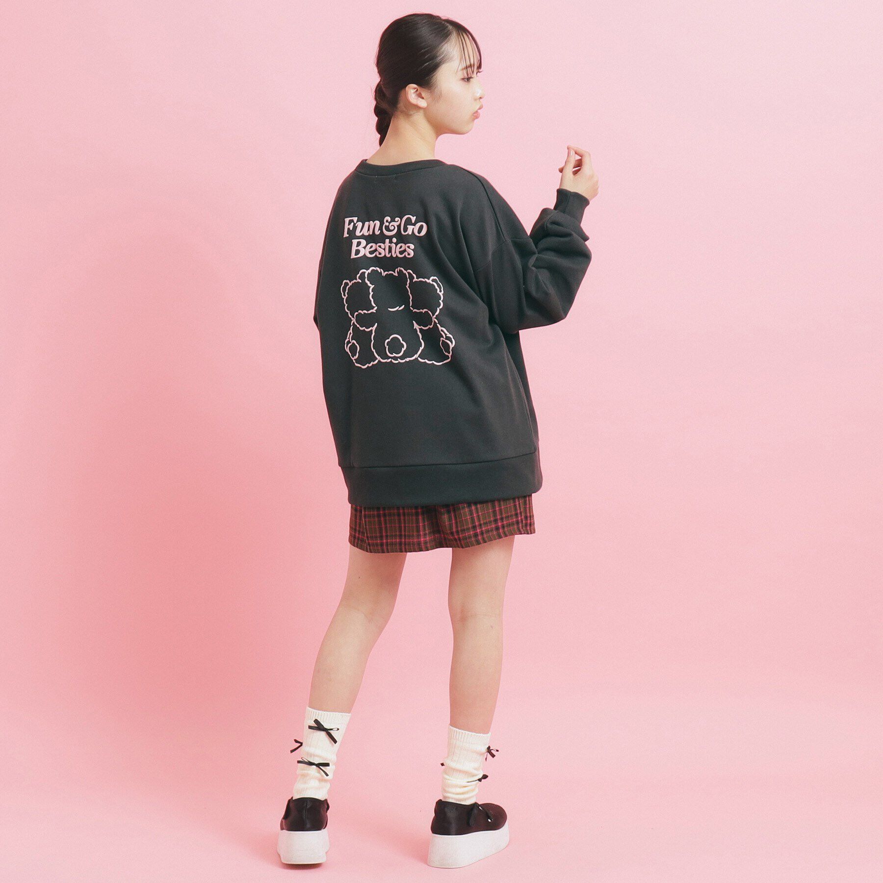 PINK-latte「【人気シリーズ】クマ 裏起毛スウェット」|その他|