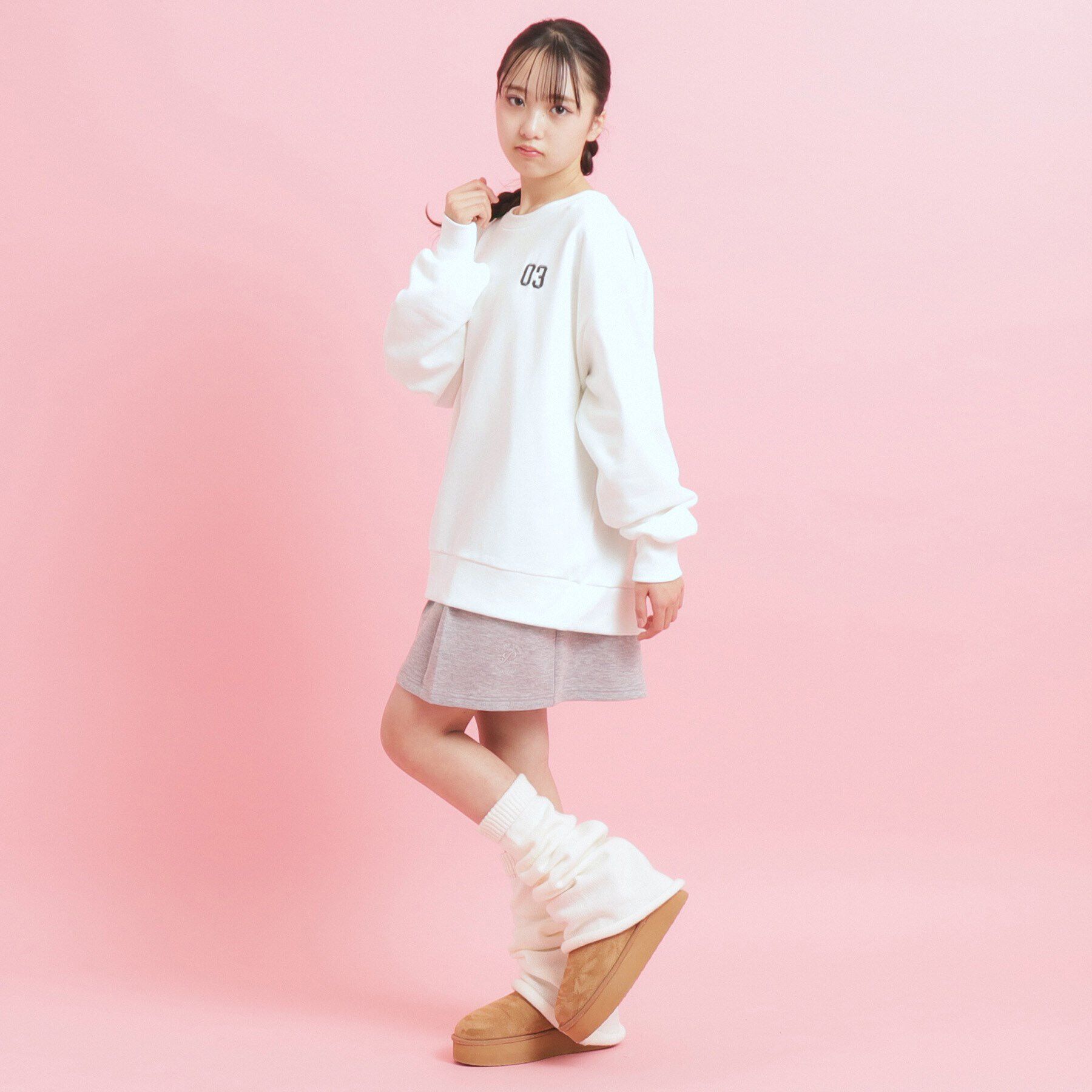 PINK-latte「【人気シリーズ】クマ 裏起毛スウェット」|その他|