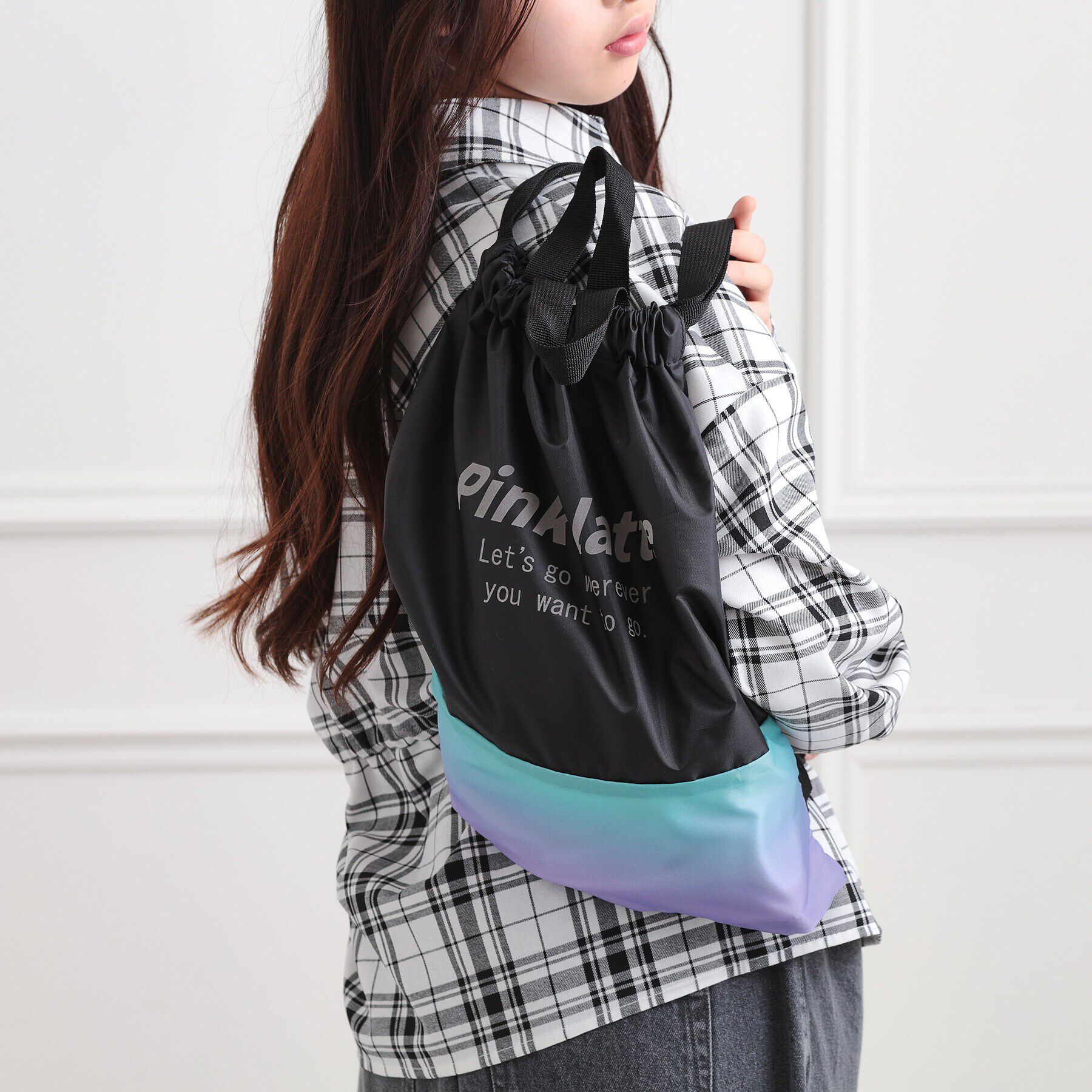 PINK-latte「グラデナップサック」|リュック|