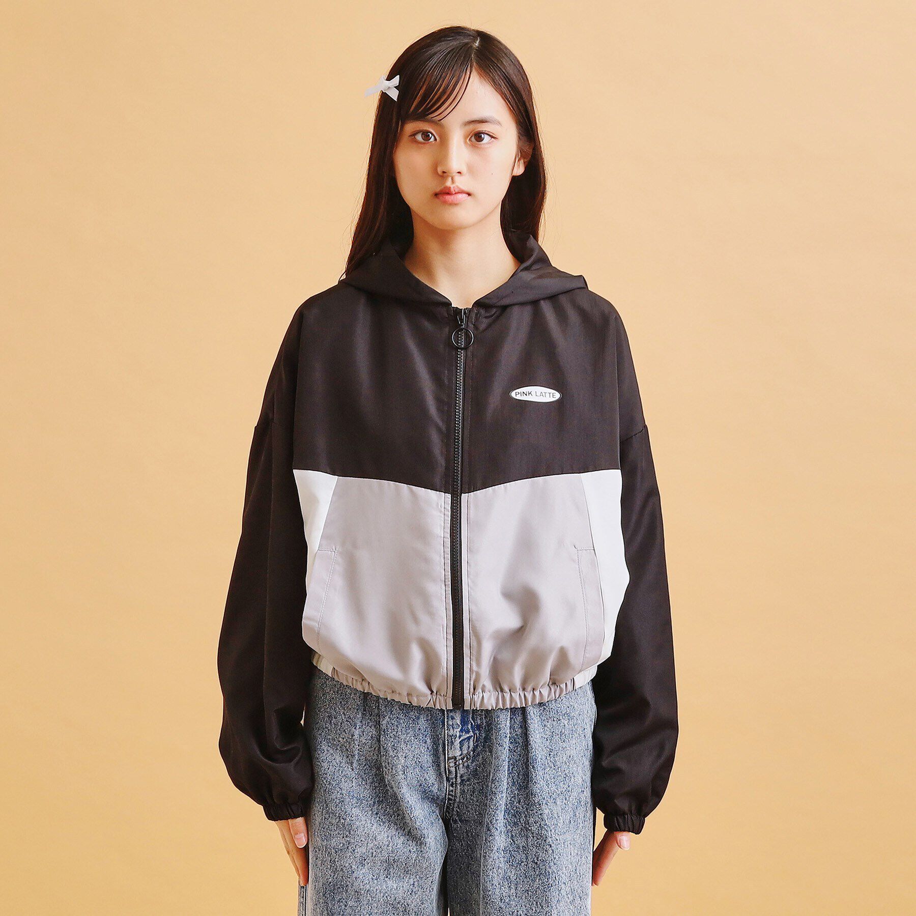 PINK-latte「配色切替ブルゾン」|ブルゾン・スタジャン|