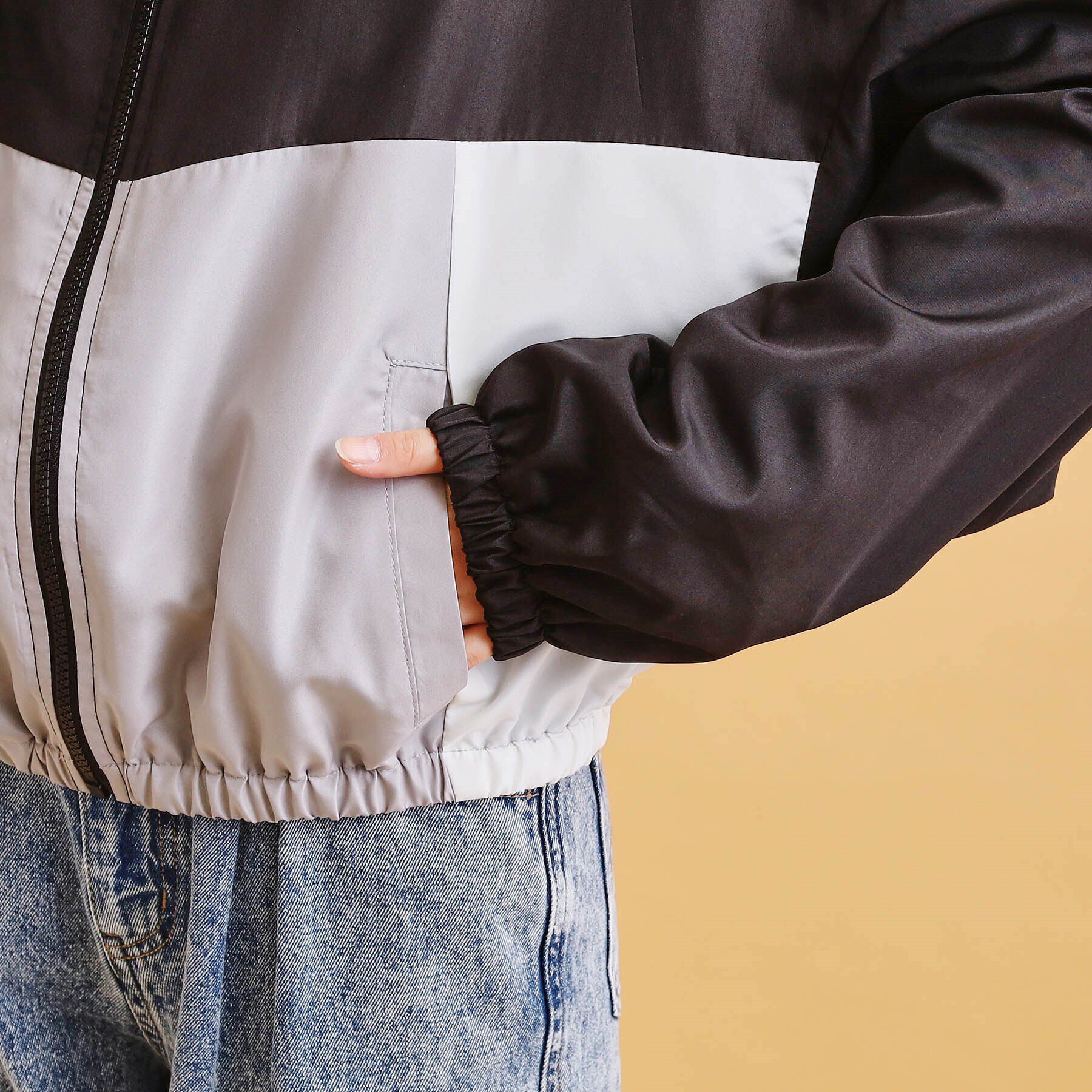 PINK-latte「配色切替ブルゾン」|ブルゾン・スタジャン|