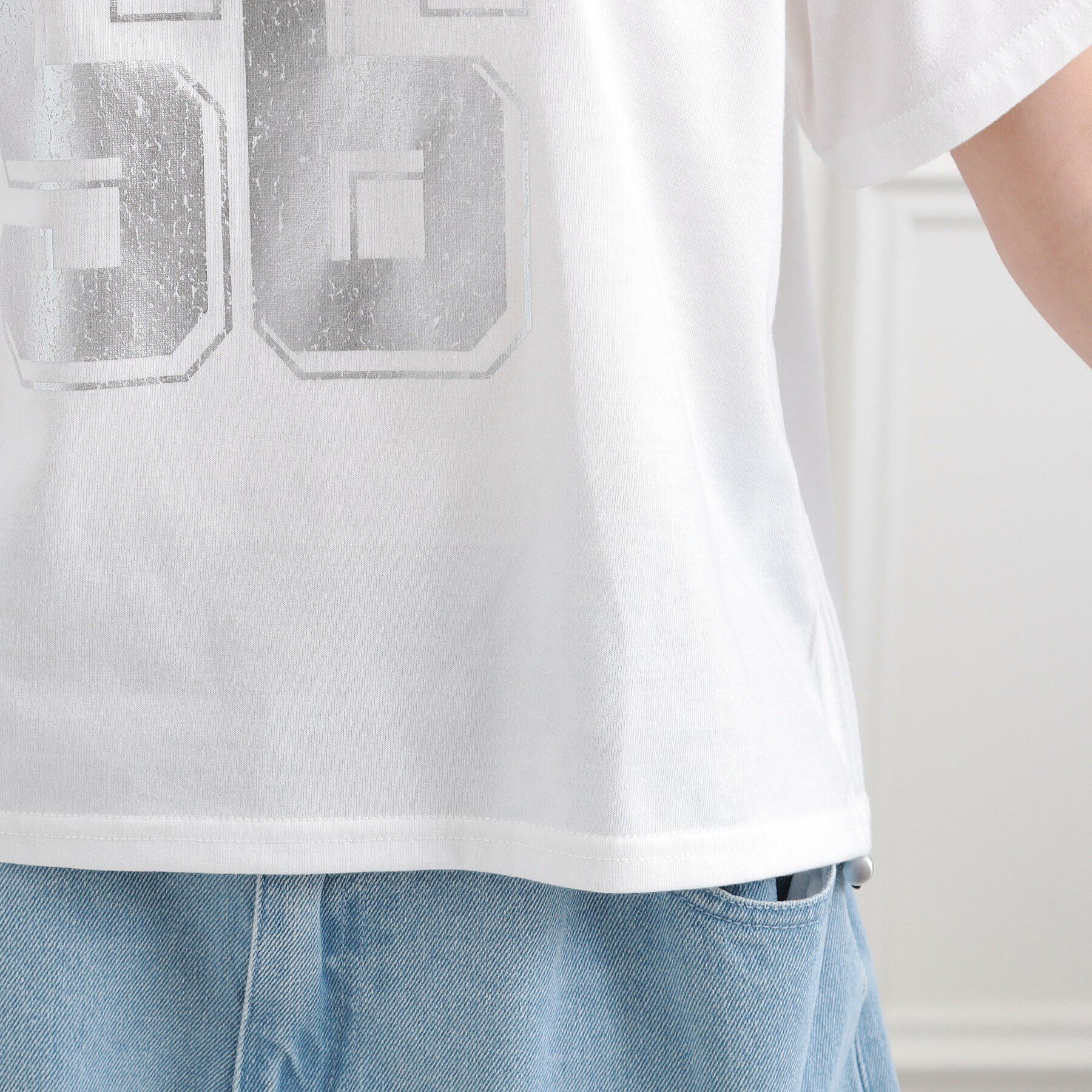 PINK-latte「サイドアジャスターナンバリングTシャツ」|Tシャツ・カットソー|