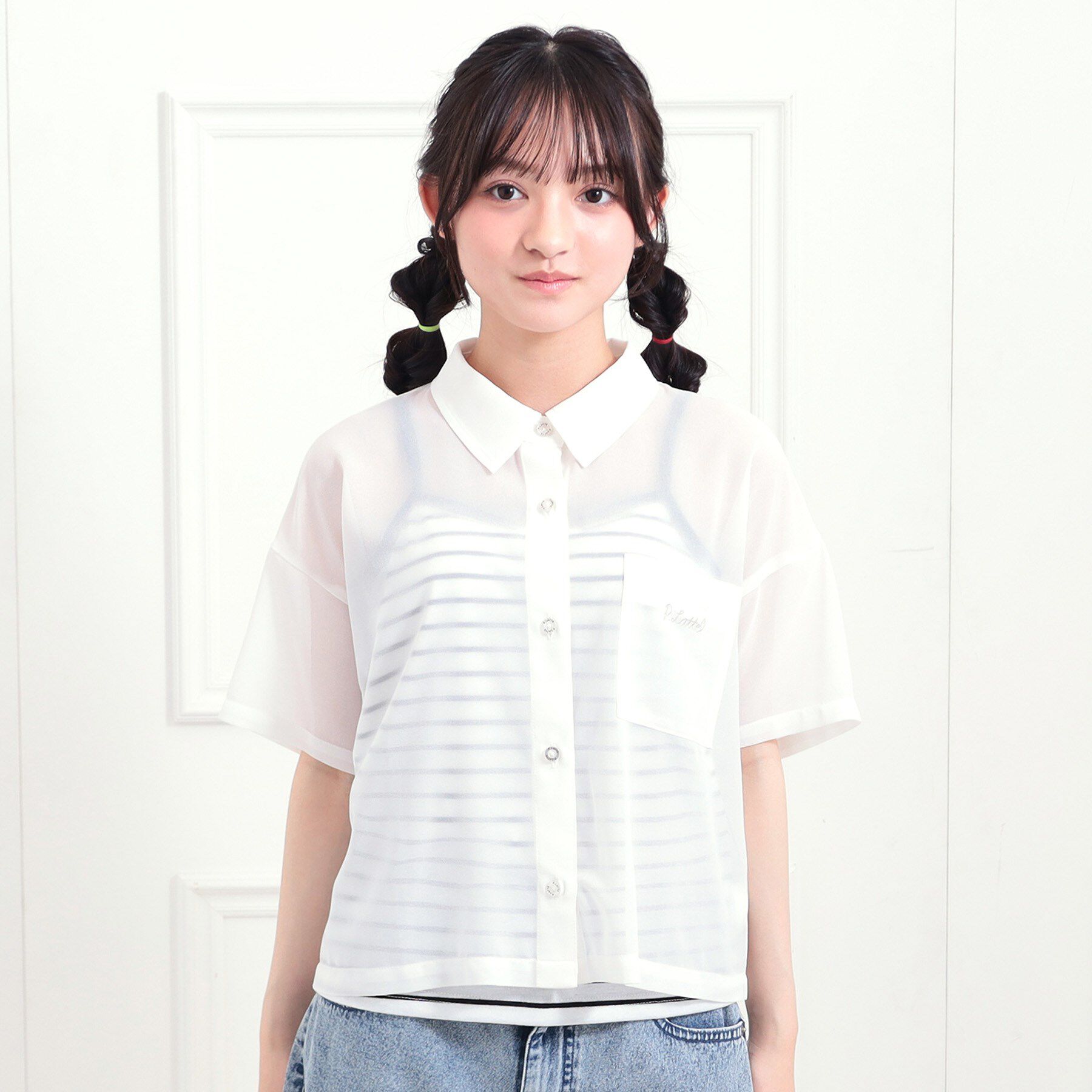 PINK-latte「【セットアイテム】半袖シアーシャツ＋冷感キャミセット」|その他|