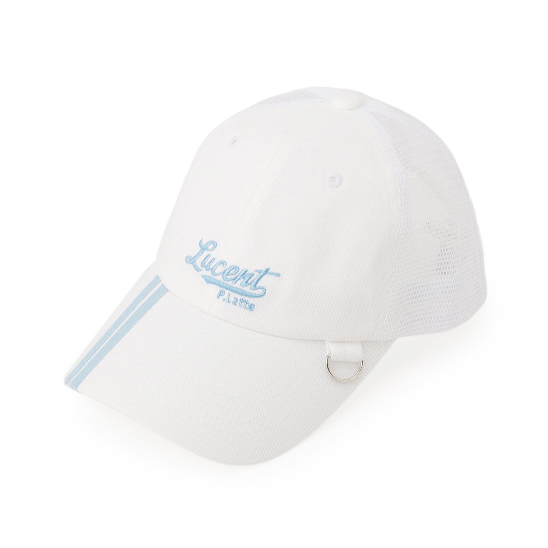 PINK-latte「【接触冷感】2本ラインキャップ」|キャップ・キャスケット|ホワイト(001)