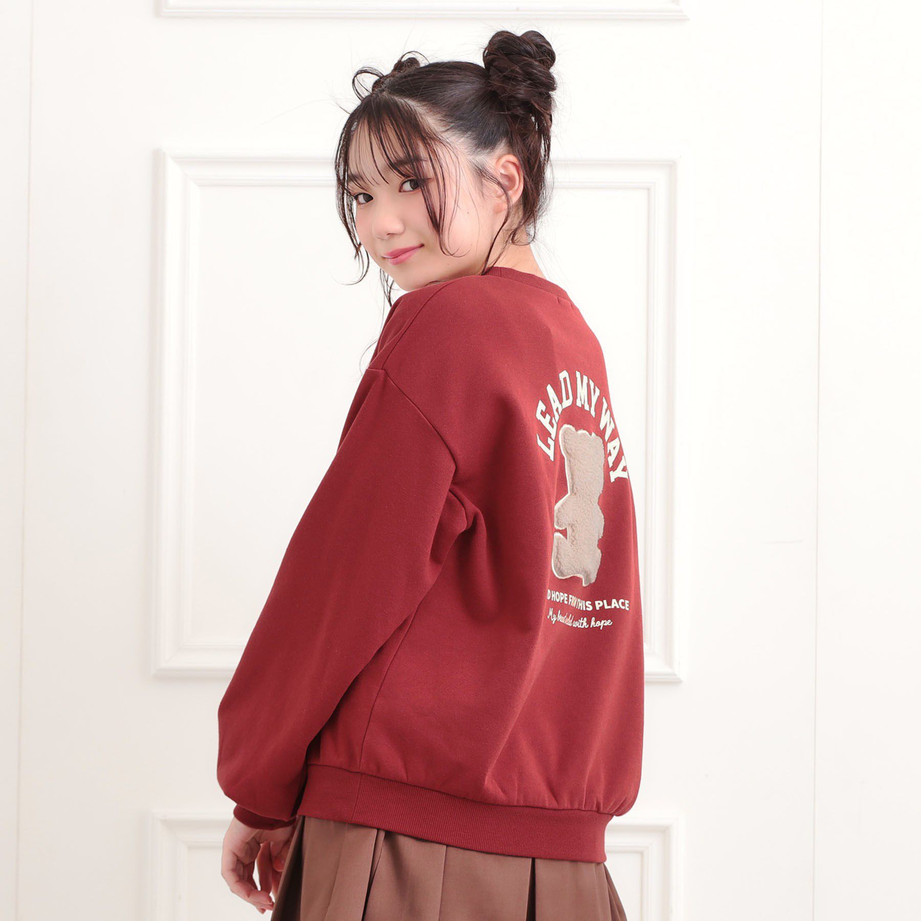 PINK-latte「ボアくまちゃんアップリケ裏起毛トレーナー」|その他|