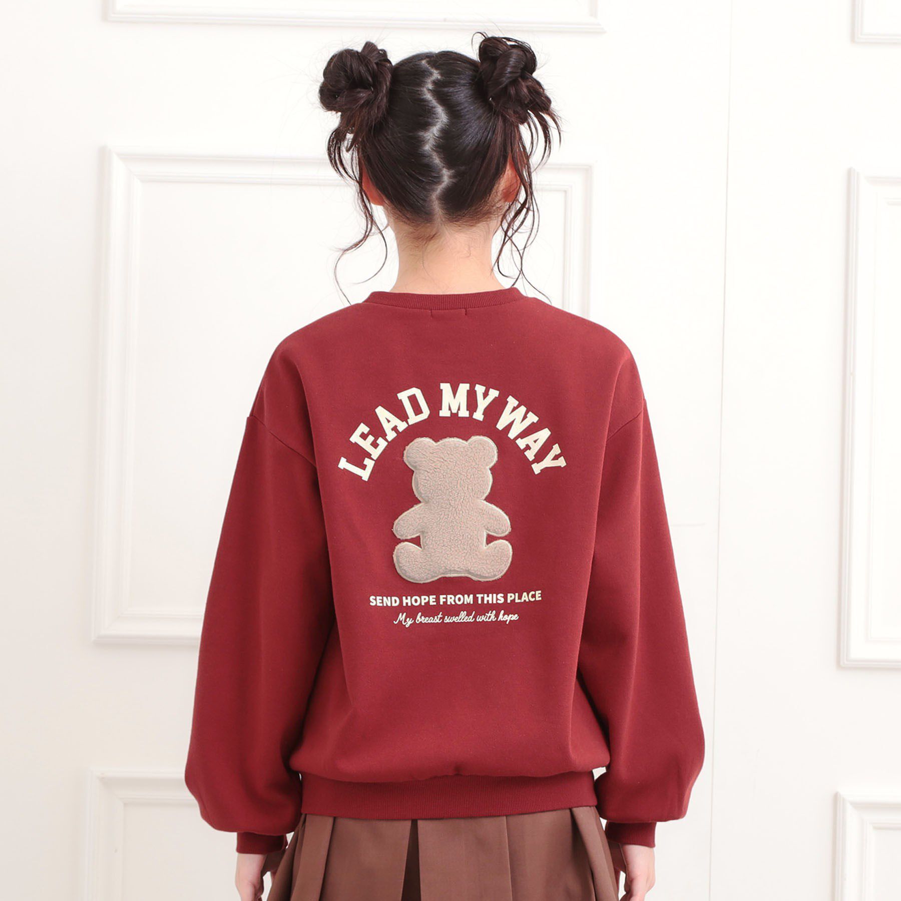 PINK-latte「ボアくまちゃんアップリケ裏起毛トレーナー」|その他|