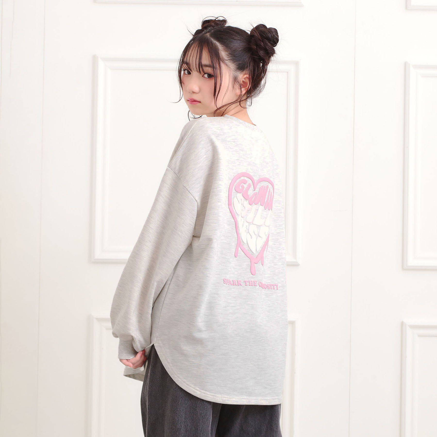 PINK-latte「メルトハートビッグチュニックトレーナー」|その他|ライトグレー(011