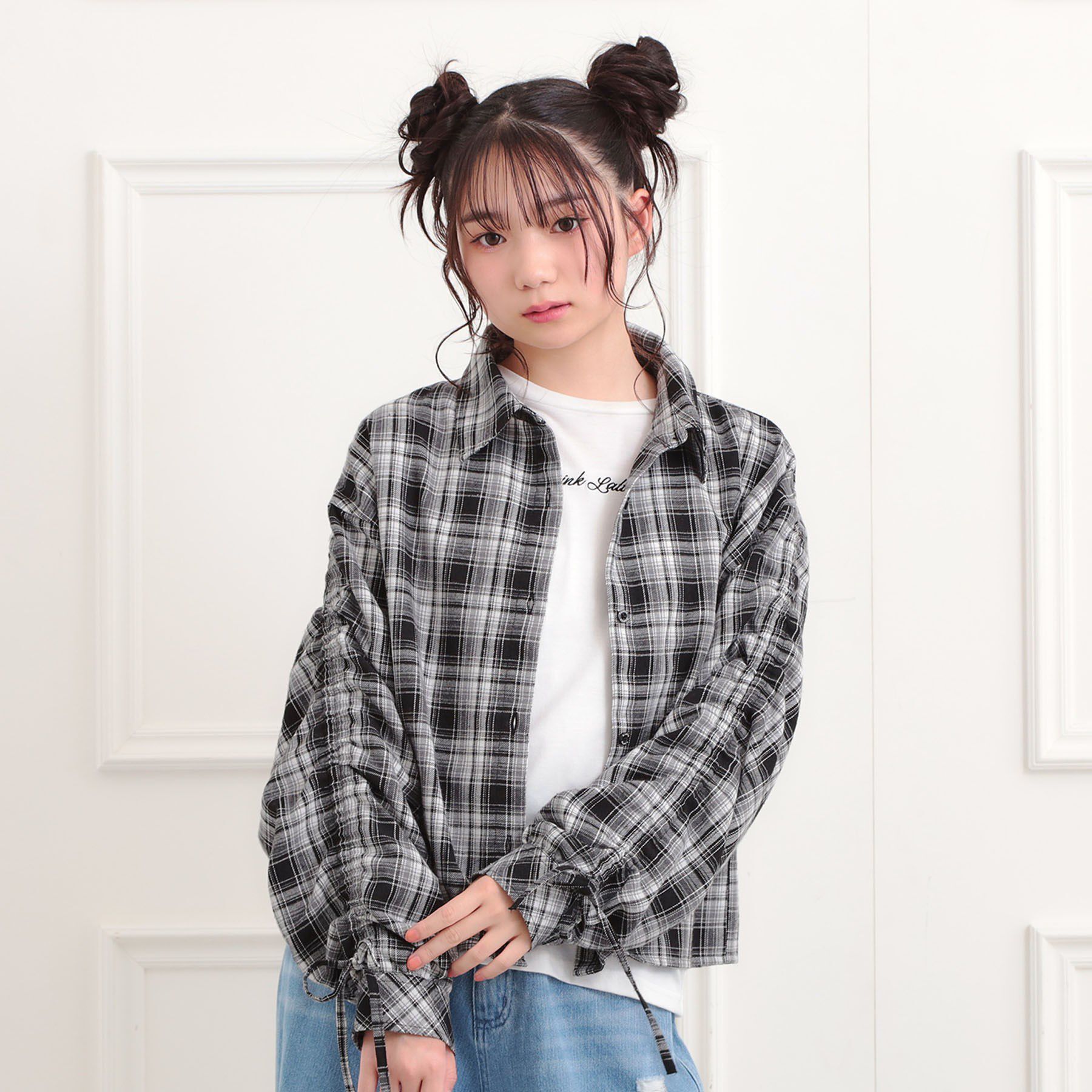 PINK-latte「【セットアイテム】起毛チェックシャツ＋ロンT」|その他|